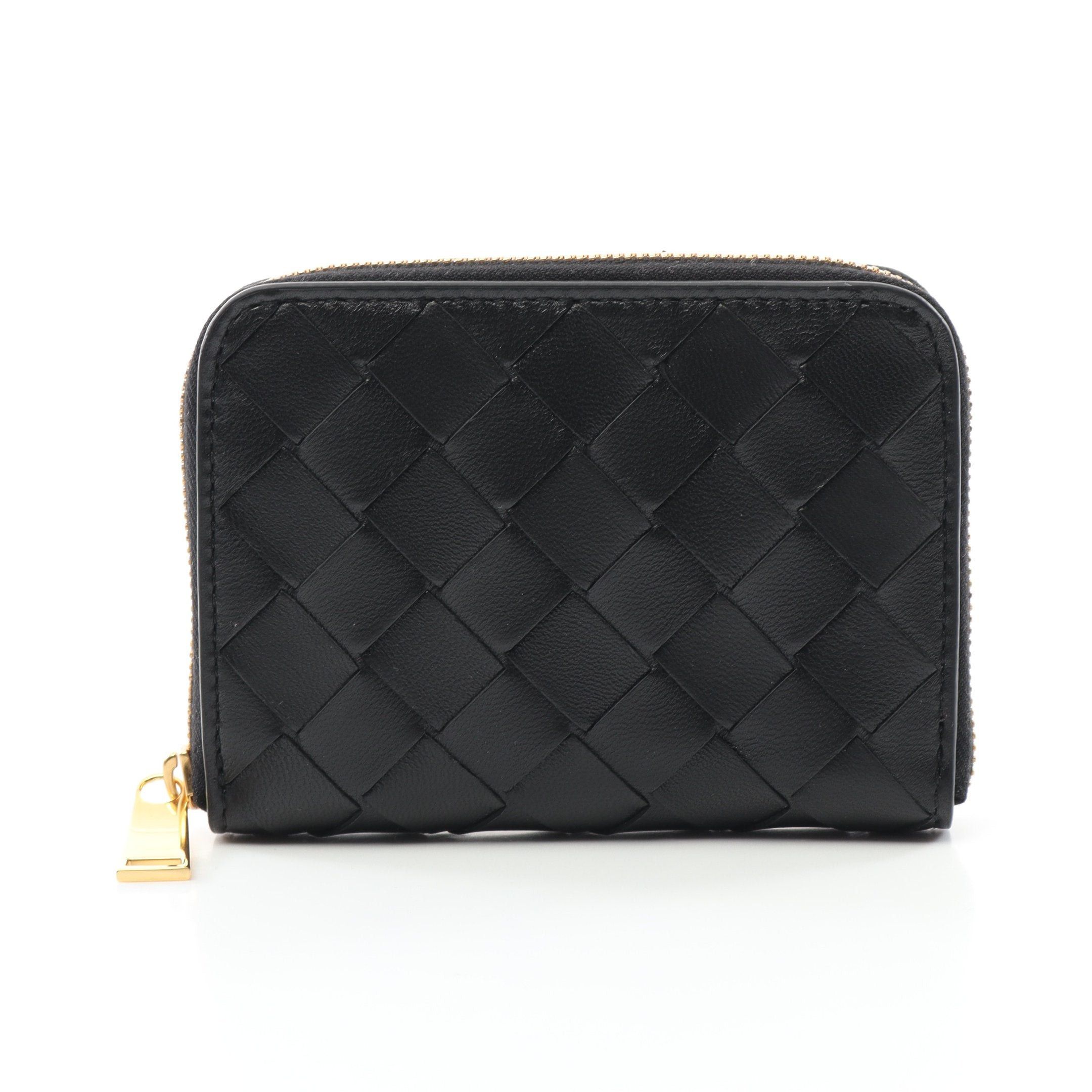 Bottega Veneta Bottega Veneta Intrecciato Card Case Coin Purse Leather Black Size ONE SIZE - 1 Thumbnail