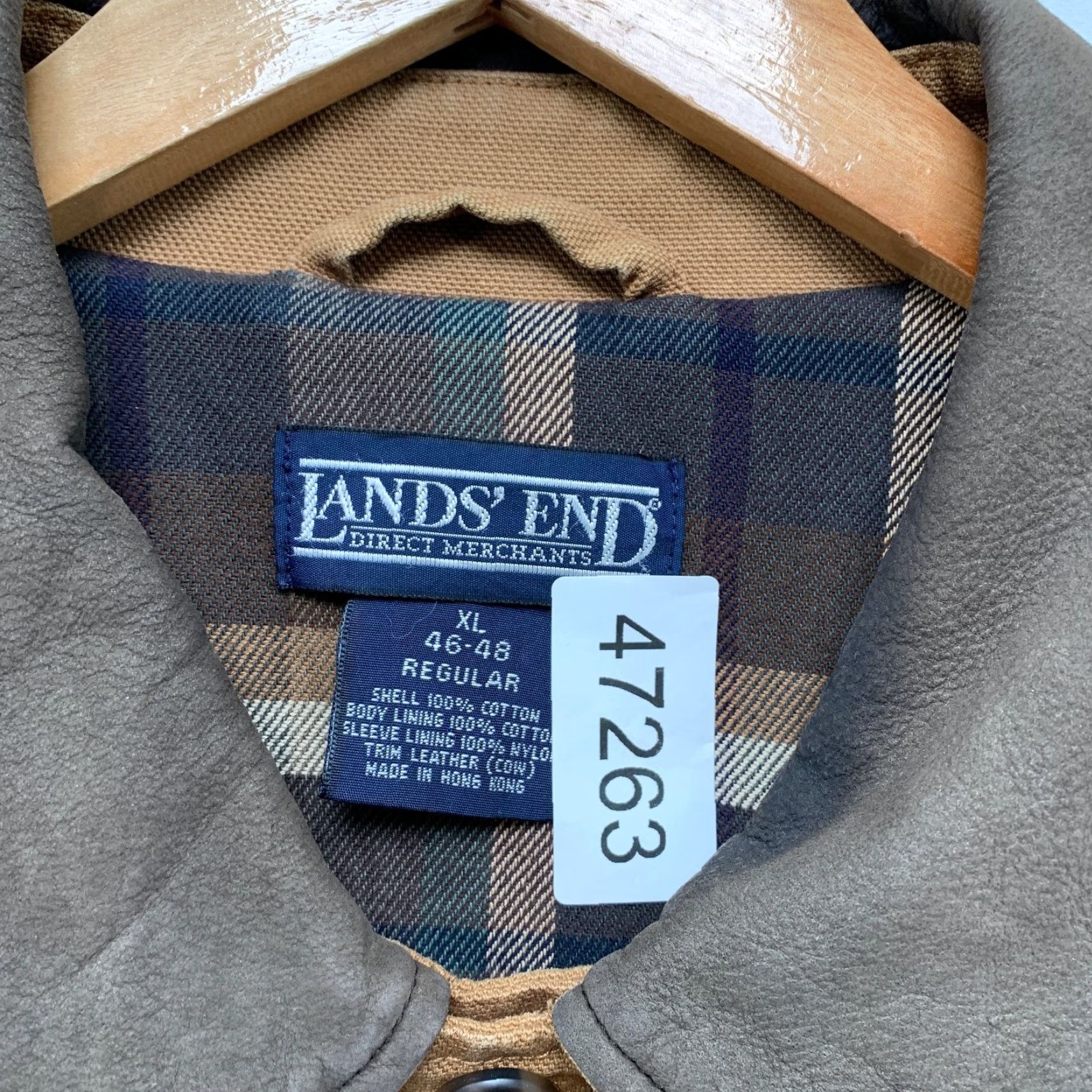 Lands' End VINTAGE Lands End Coat Mens XL Brown Canvas Barn Chore Flannel Plaid Leather Size US XL / EU 56 / 4 - 4 Thumbnail