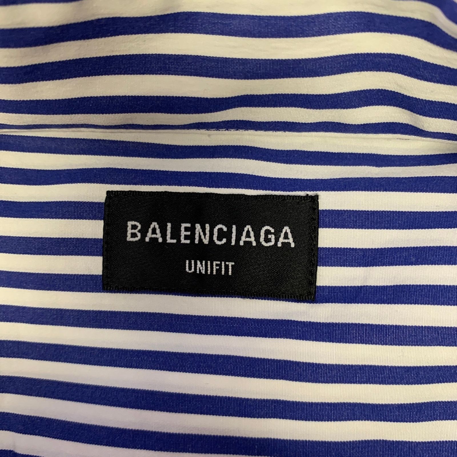 Balenciaga XXS Blue White Stripe Button Down Asymmetrical Shirt Size US XXS / EU 40 - 5 Thumbnail