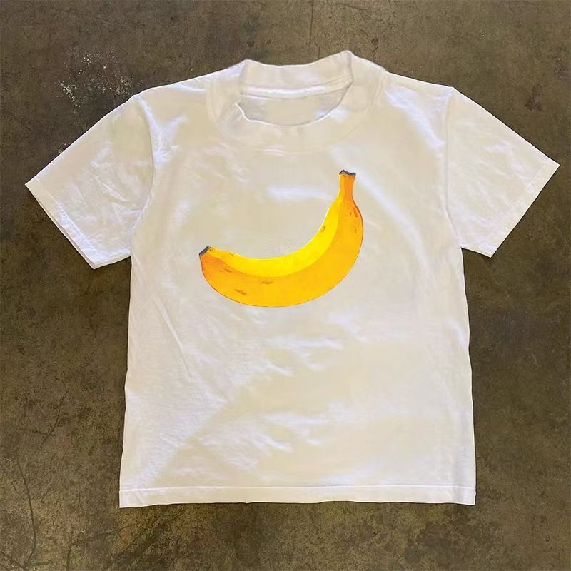 Japanese Brand White casual retro banana print cotton t-shirt Size US M / EU 48-50 / 2 - 1 Thumbnail
