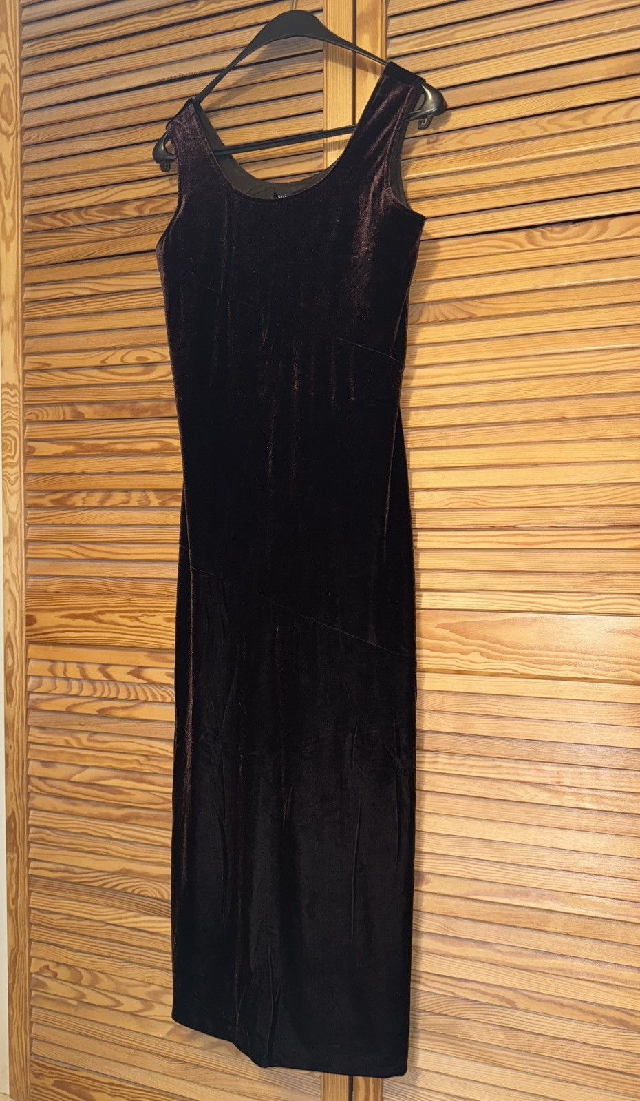 Anna Sui Brown long velour dress with thicker straps Anna Sui Size XXL / US 16-18 / IT 52-54 - 1 Thumbnail