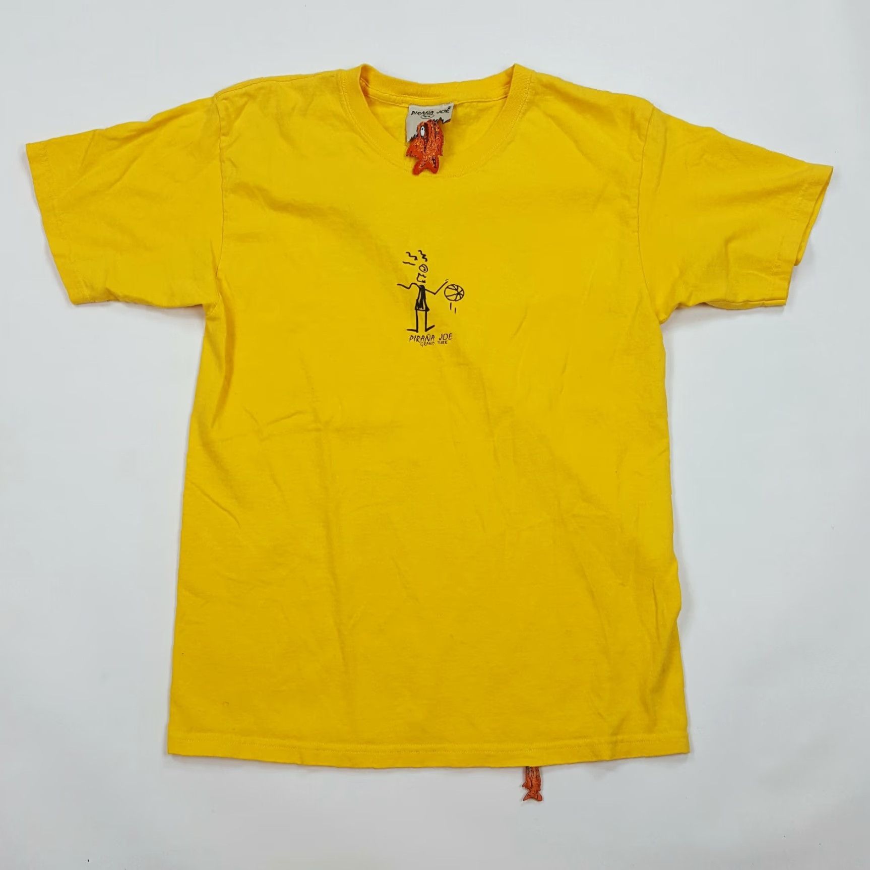 Vintage Pirana Joe Grand Turk Basketball Mens Size M Yellow Tribal Aztec Retro T Shirt Size US M / EU 48-50 / 2 - 3 Thumbnail