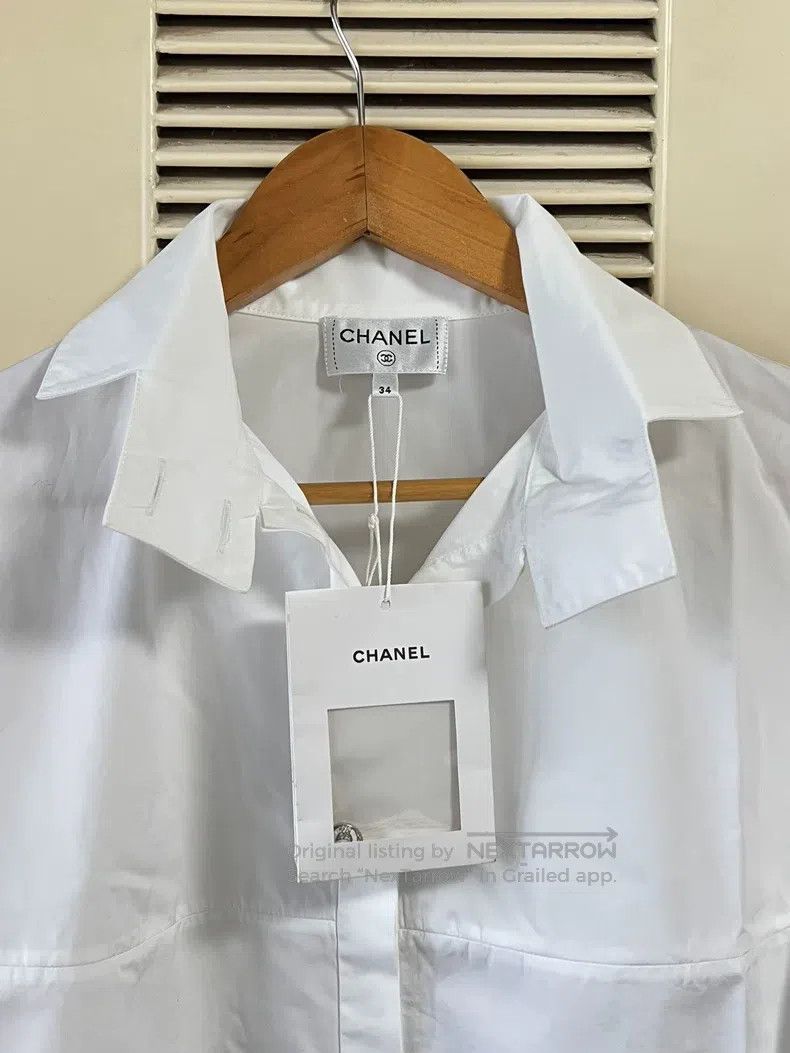 Chanel Chanel White long-sleeved shirt Size XXS / US 00 / IT 34 - 3 Thumbnail