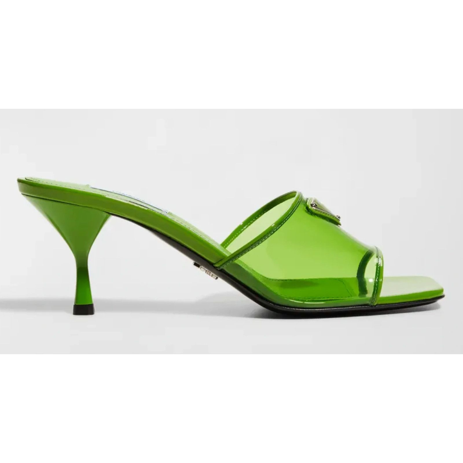 Prada Plexiglas PVC Leather Backless Sandal Mule Heel Pump 38.5 Size US 8.5 / IT 38.5 - 3 Thumbnail