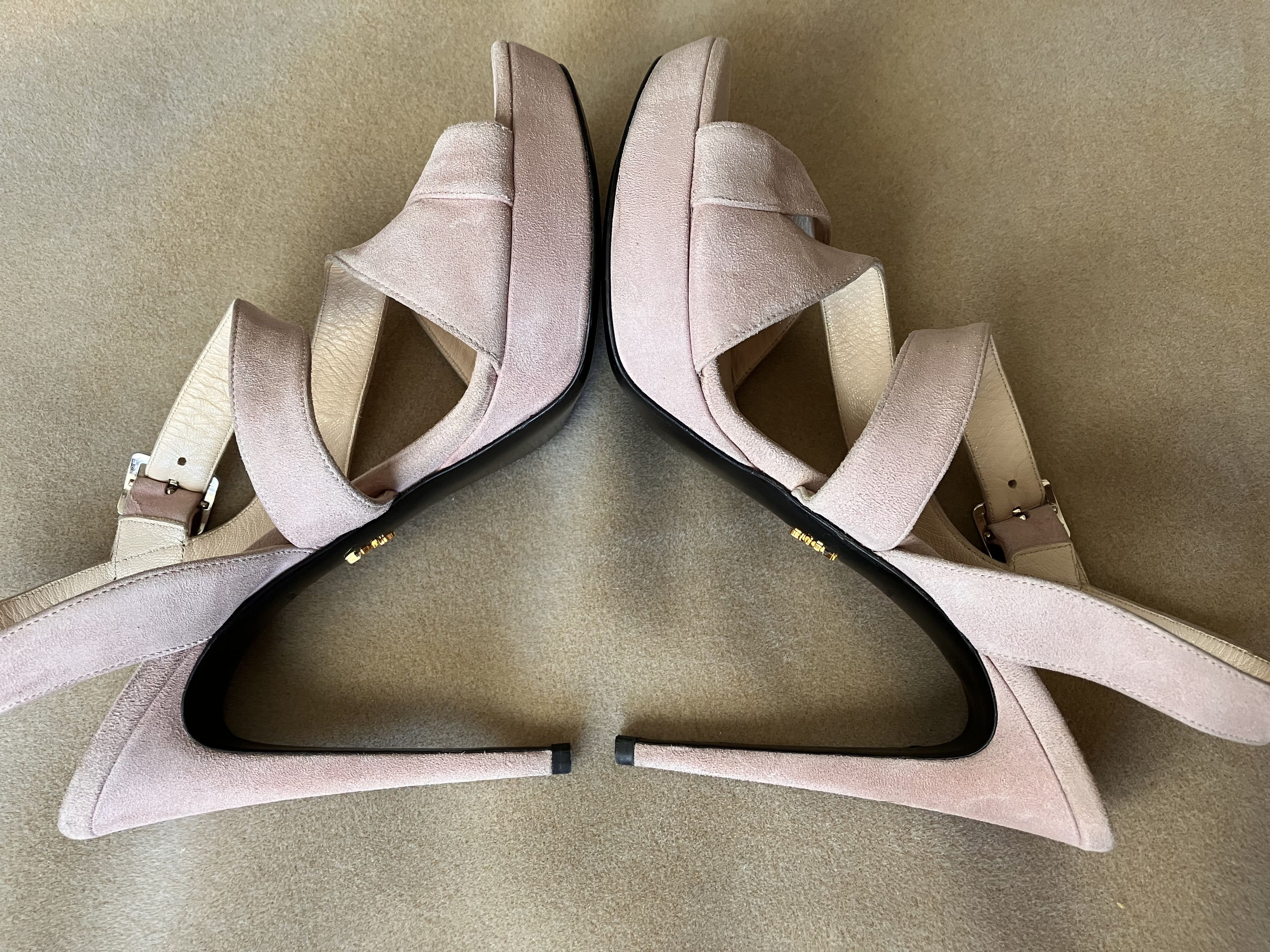 Prada Prada Blush Pink Suede Heeled Sandals - 40 Size US 10 / IT 40 - 7 Thumbnail