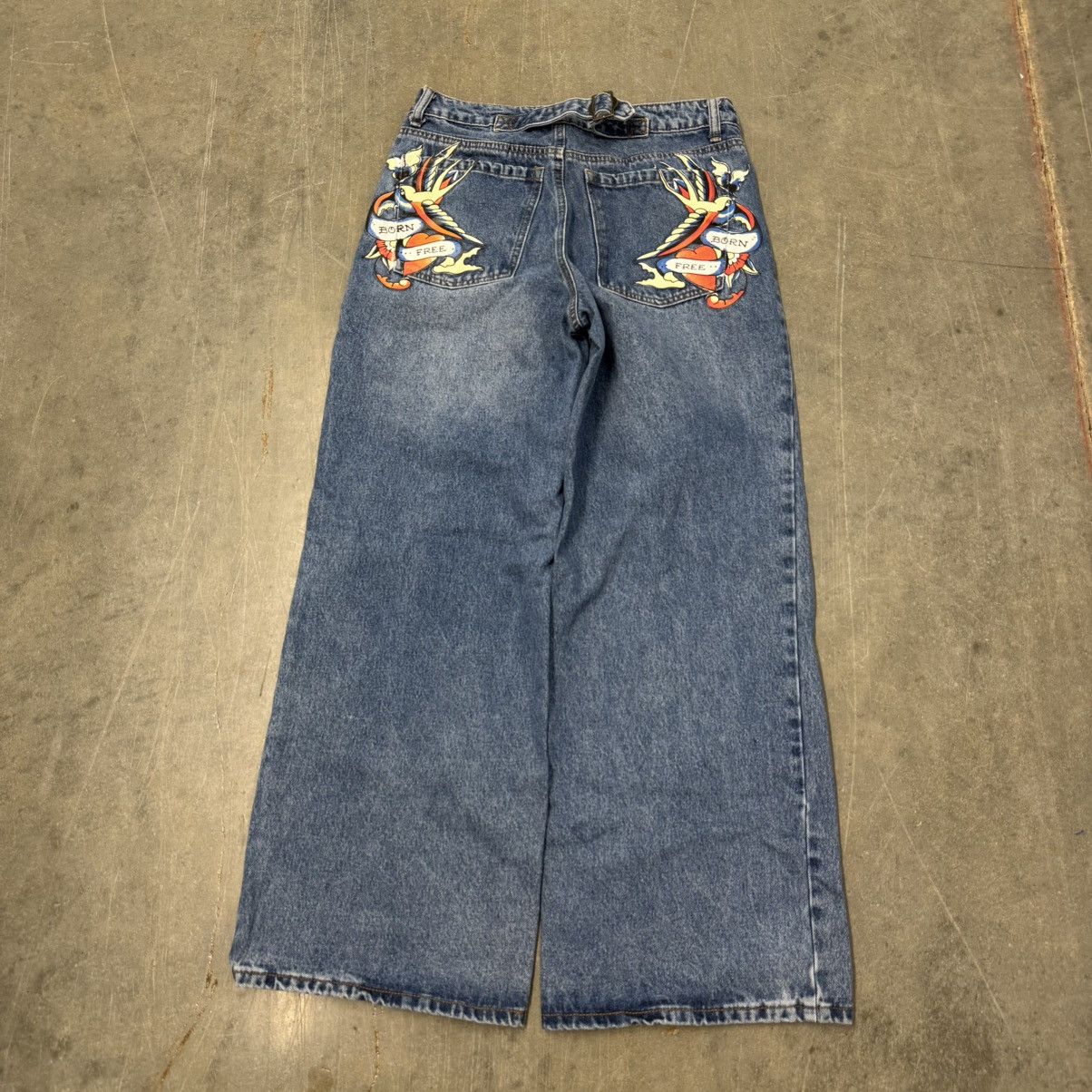 Ed Hardy Y2K Ed Hardy Wide Leg Baggy Jeans 30x30 Buckle Back Size US 30 / EU 46 - 1 Thumbnail