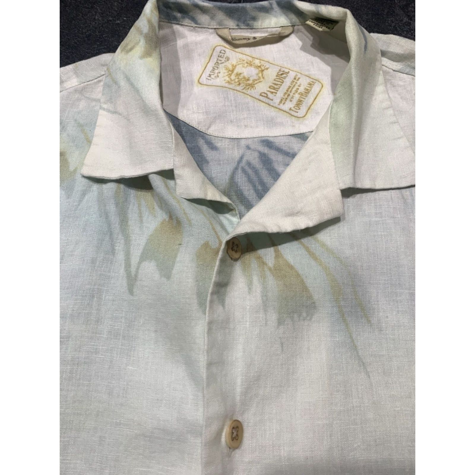 Tommy Bahama VINTAGE Tommy Bahama Men's Linen Shirt M Short Sleeve Aloha Paradise Island Floral Casual Summer Beach Mens Size US M / EU 48-50 / 2 - 4 Thumbnail