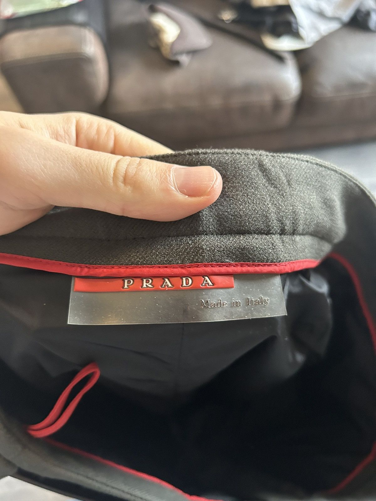Prada Belted Green Pants with Red Logo Tab Size US 28 / EU 44 - 13 Thumbnail
