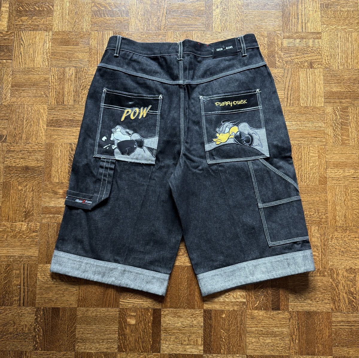 Japanese Brand Vintage Y2K Iber Jeans Embroidered Carpenter Baggy Jorts Size US 36 / EU 52 - 1 Thumbnail