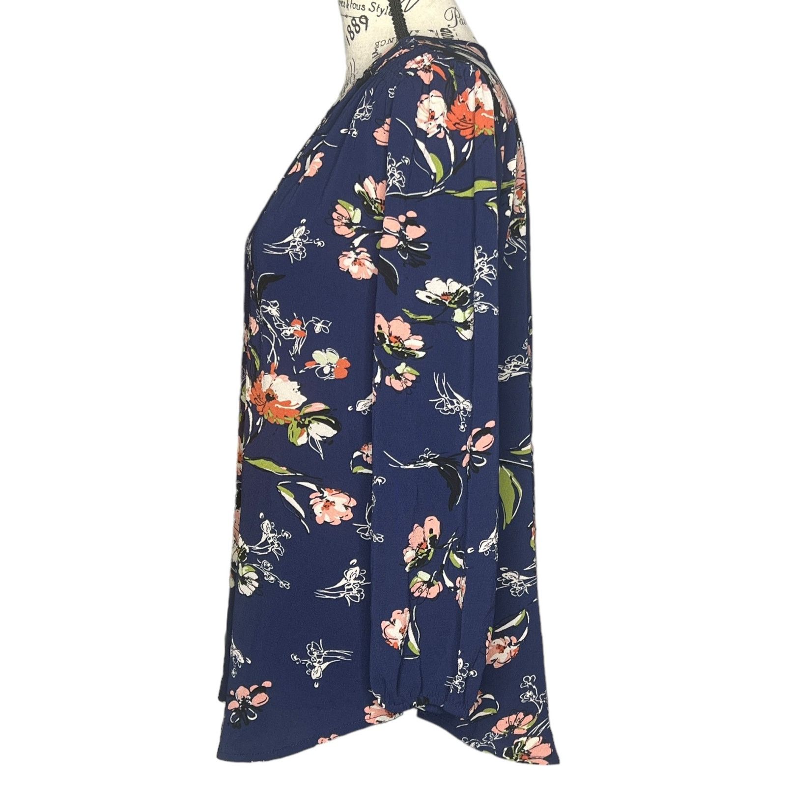 Other Kenmore Split Neck Blouse - Stitch Fix 3/4 Sleeve Floral Top Size S / US 4 / IT 40 - 3 Thumbnail