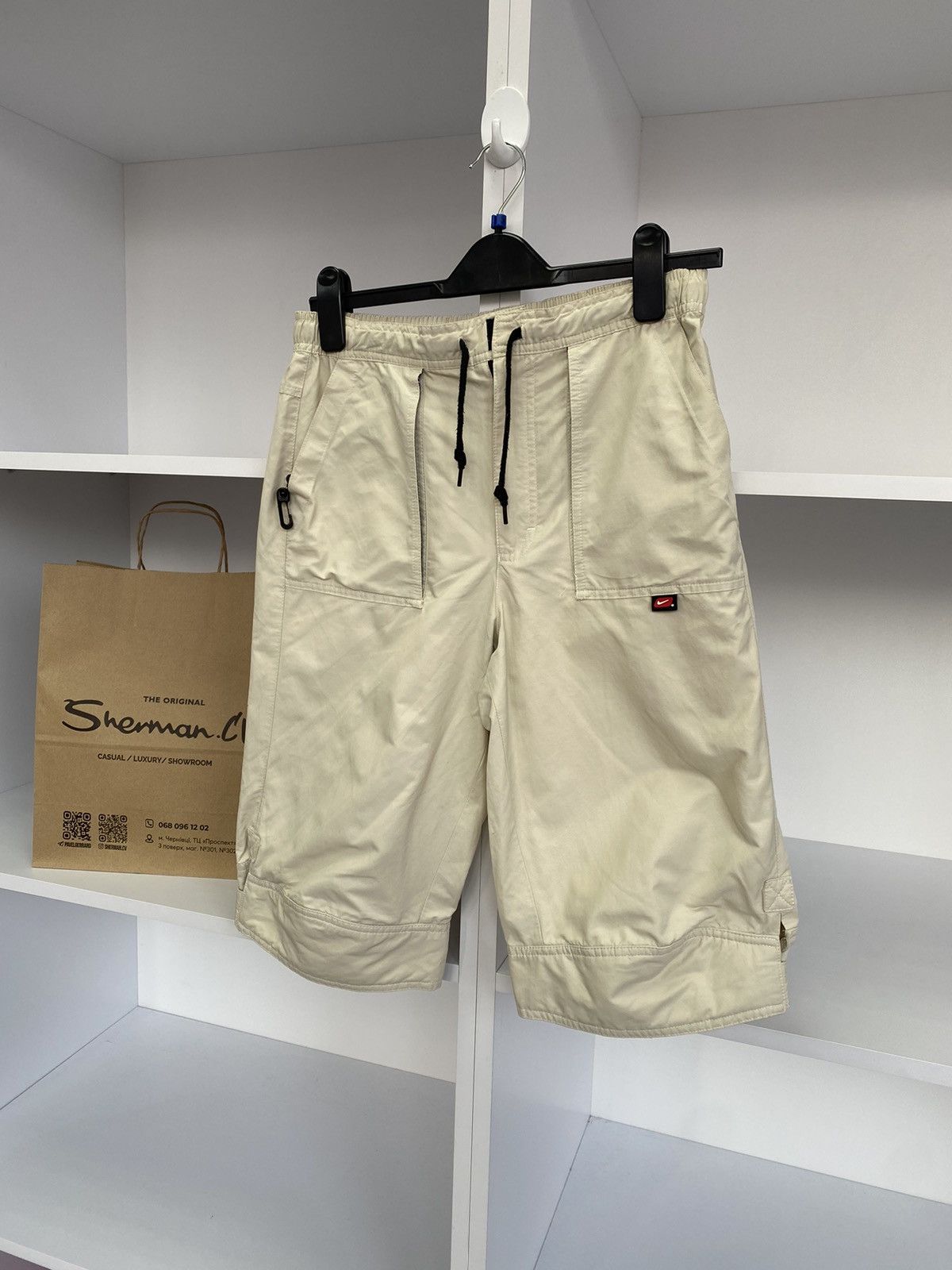 Nike × Vintage Nike Vintage Swoosh Beige Shorts Size US 34 / EU 50 - 5 Thumbnail