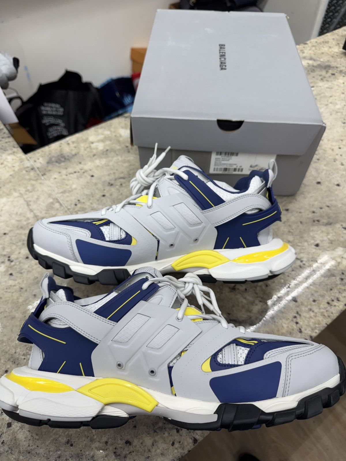 Balenciaga Balenciaga White/Yellow Track Runners Size US 13 / EU 46 - 2 Thumbnail