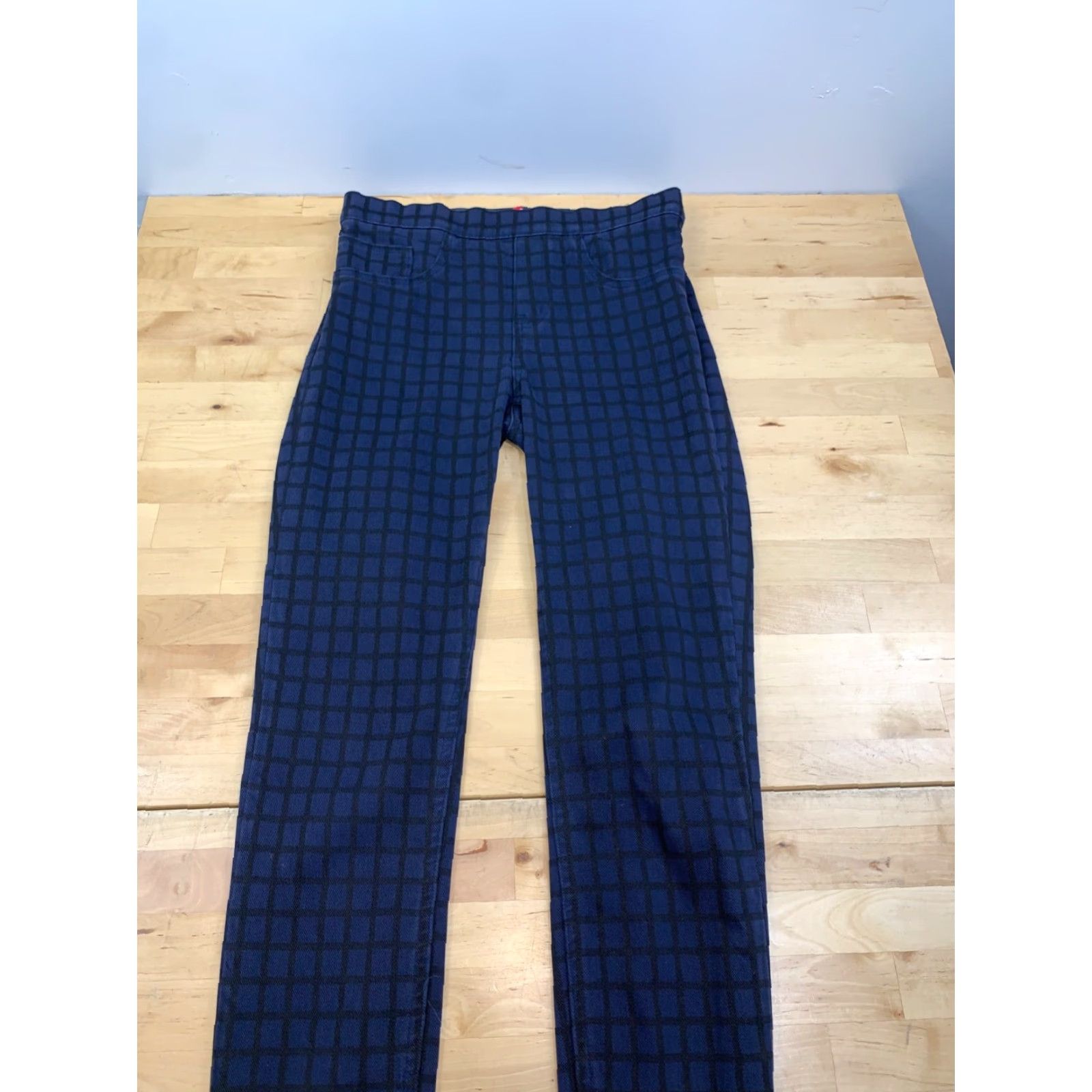 Spanx Spanx Leggings Ankle Womens S Blue Checkered Casual 10142 Size 28" / US 6 / IT 42 - 2 Thumbnail