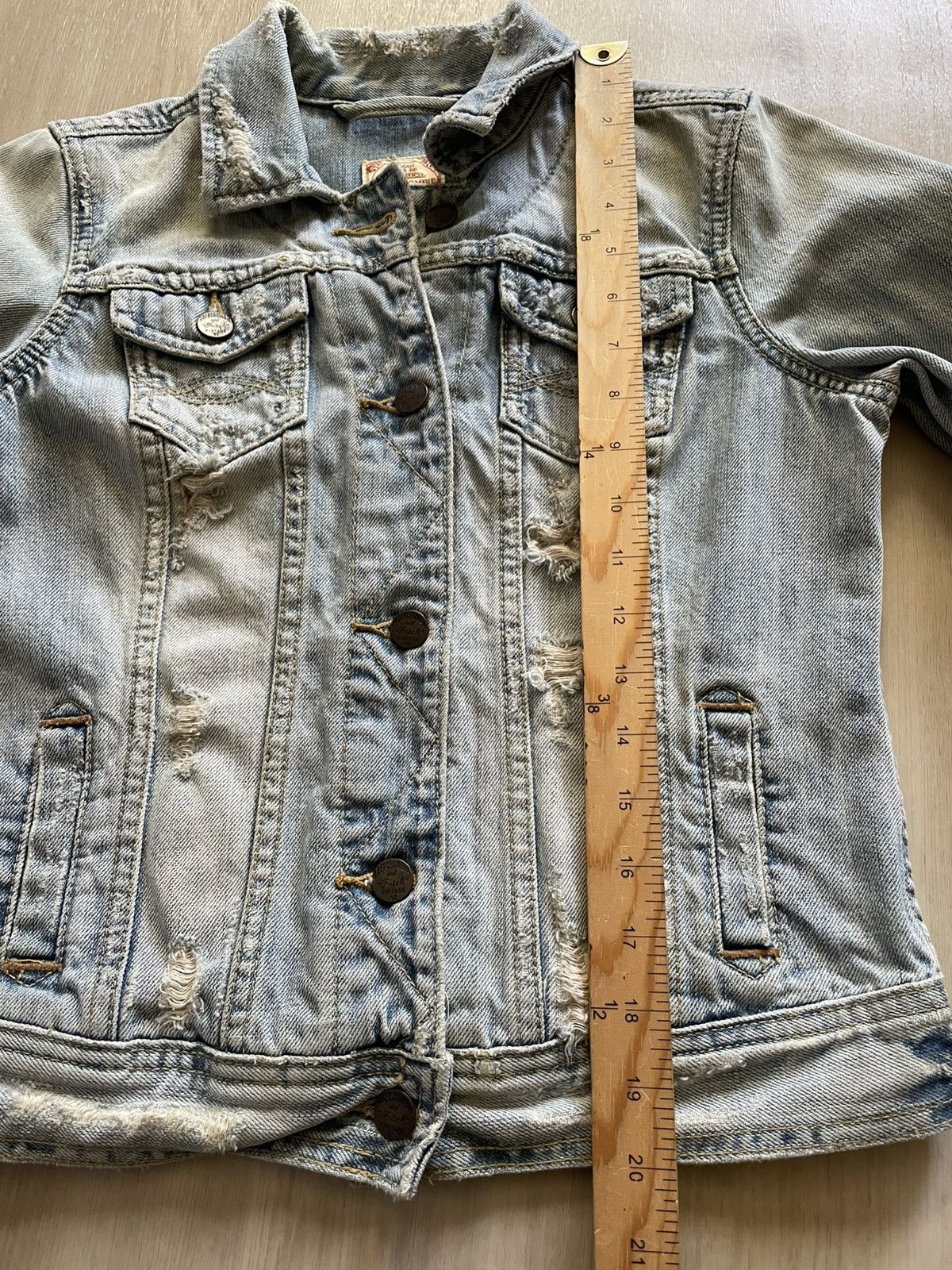 Abercrombie & Fitch Vintage Abercrombie & Fitch Distressed Denim Jacket Sz S Size S / US 4 / IT 40 - 9 Thumbnail