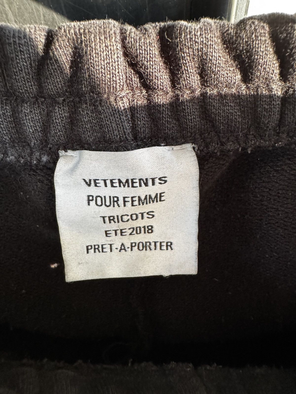 Vetements Washtag Logo Tape Black Sweatpants Size US 30 / EU 46 - 3 Thumbnail