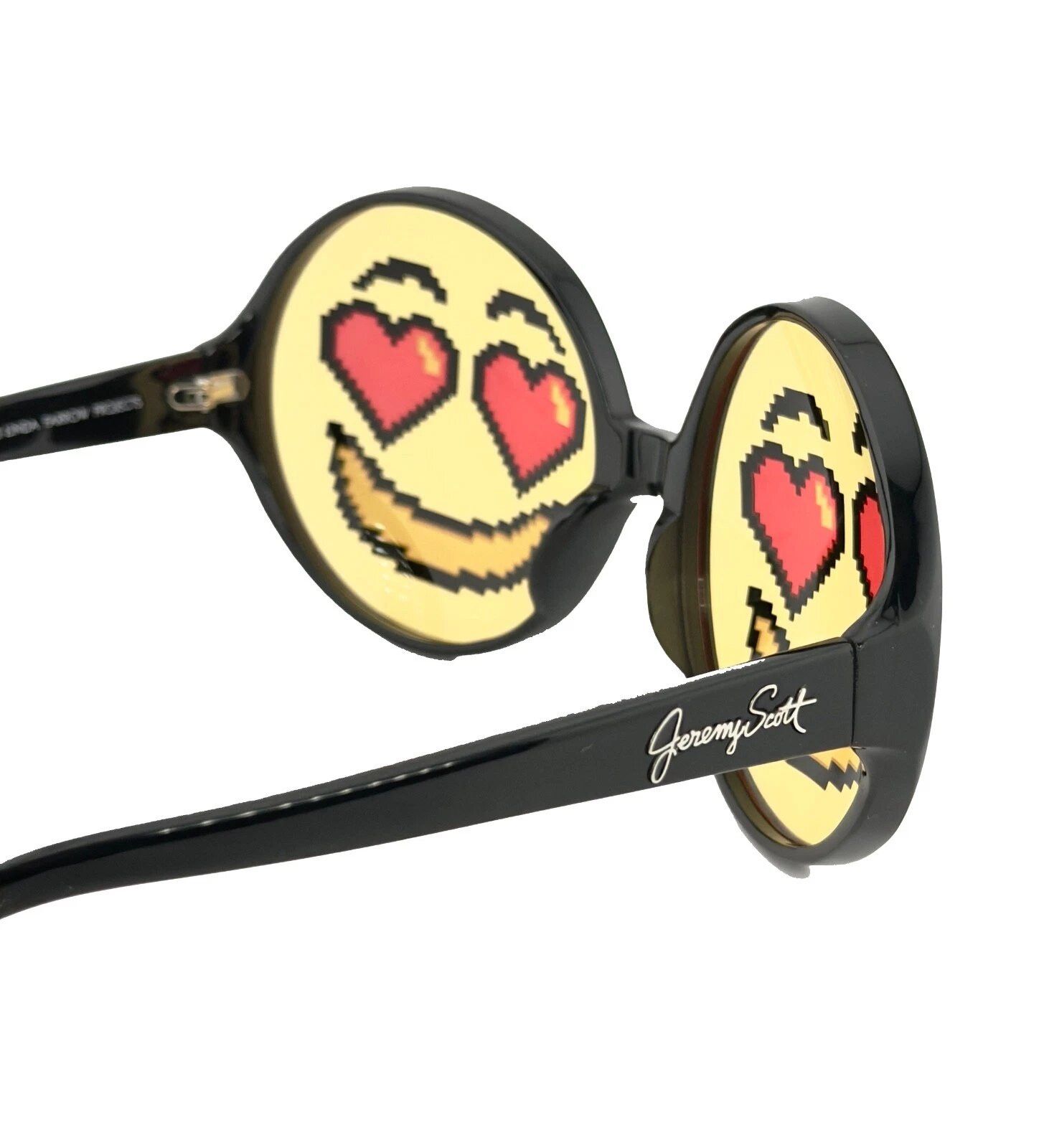 Linda Farrow LINDA FARROW Jeremy Scott Black Emoji EMOTICON2 Smile Round Size ONE SIZE - 7 Thumbnail