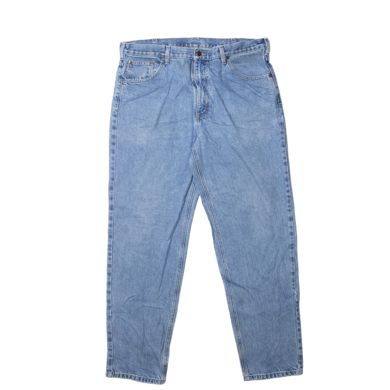 Carhartt VINTAGE Carhartt Light Blue Denim Jeans 1030 XX-Large Regular Light blue Cotton Mens Jeans 90s Size US 39 - 2 Thumbnail