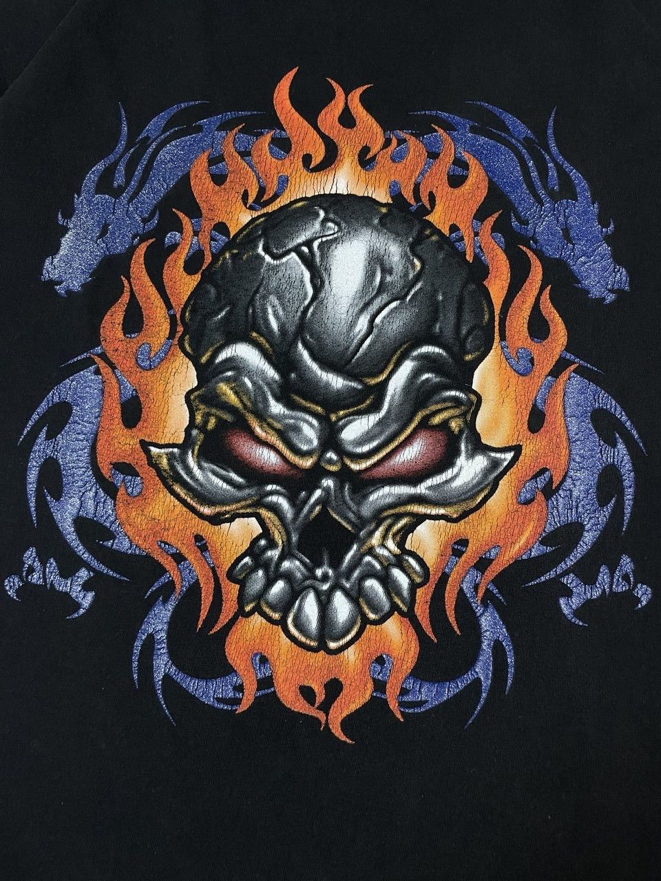 Iron Maiden × Vintage Iron Maiden vintage skull t-shirt Y2K Harley Davidson Style Size US L / EU 52-54 / 3 - 3 Thumbnail