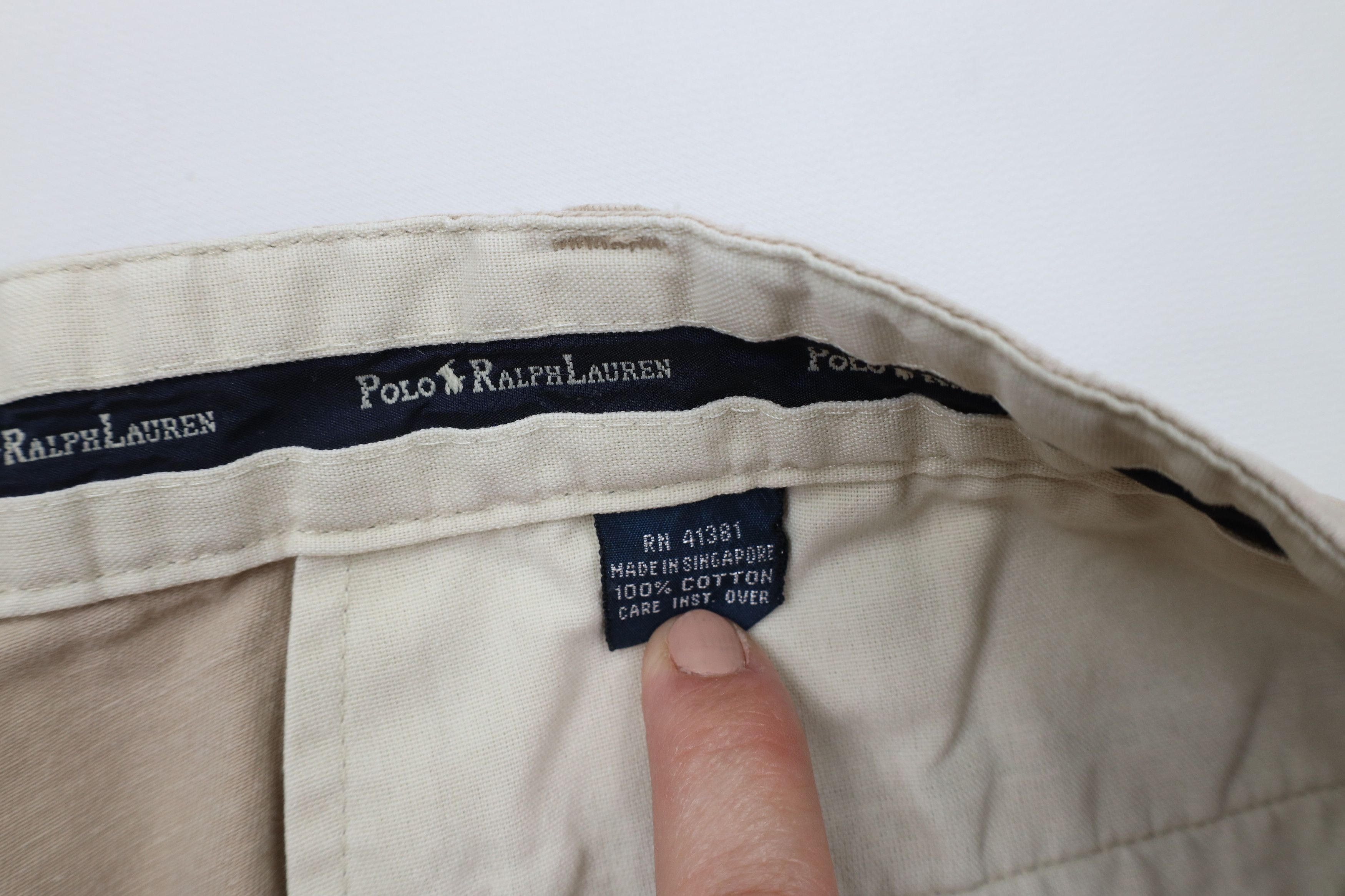 Ralph Lauren × Vintage Vintage 90s Ralph Lauren Knee Pleated Chino Shorts Cotton Size US 36 / EU 52 - 9 Thumbnail