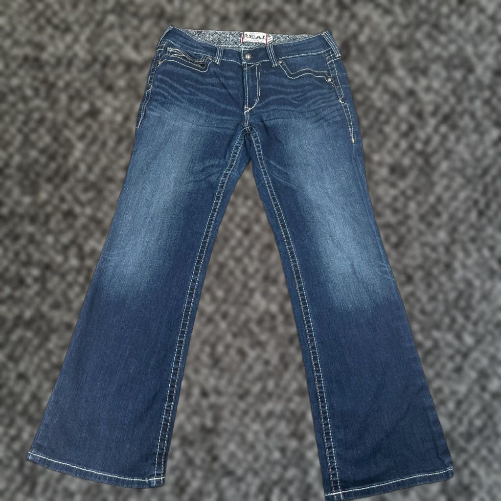 Ariat Ariat Jeans Womens Real Denim Bootcut 32R 34 x 32 Blue Embroidered Size 24" / US 00 / IT 34 - 1 Thumbnail