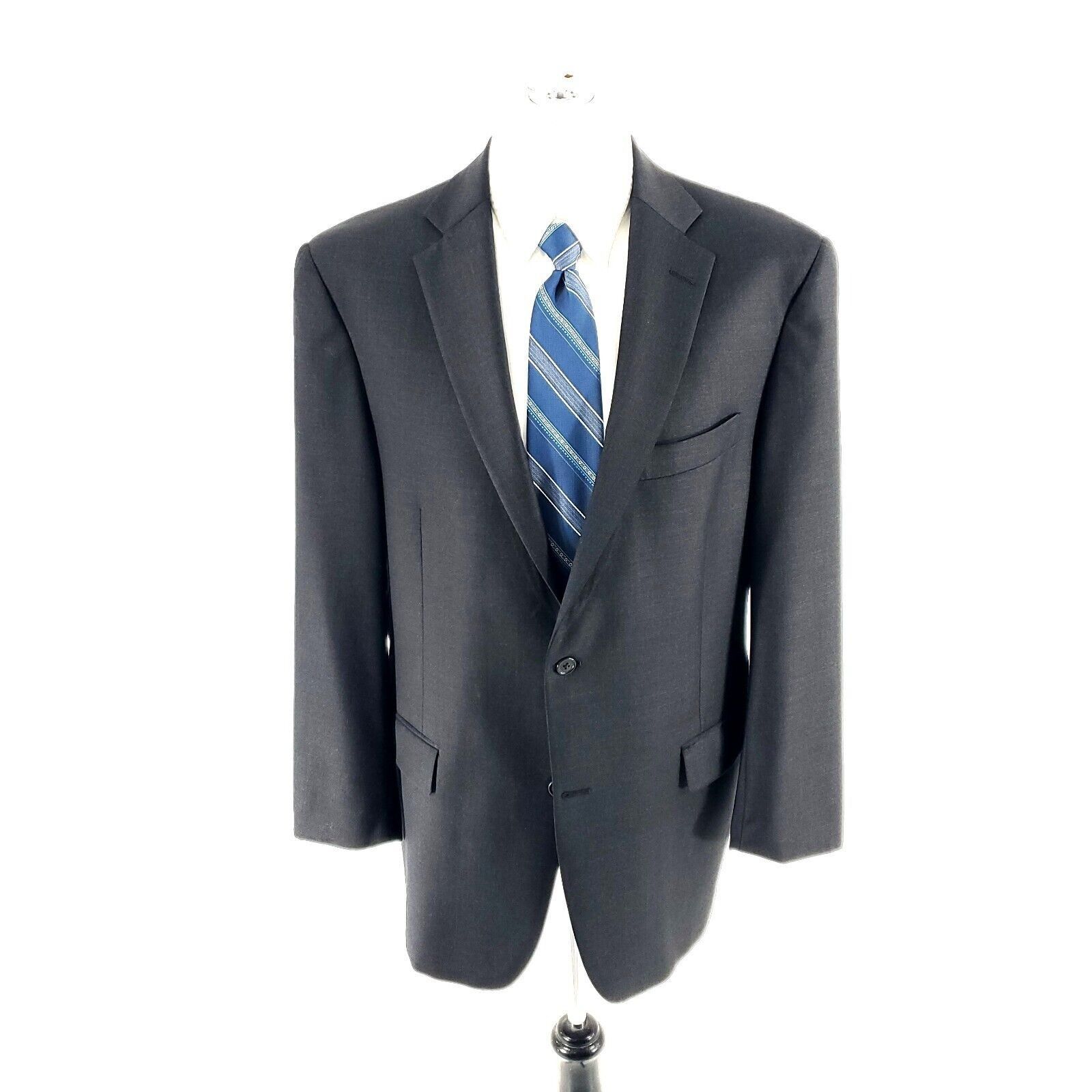 Hart Schaffner Marx Hart Schaffner Marx Wool 2 Button Blazer 44R Gray Suit Jacke Size 44R - 3 Thumbnail