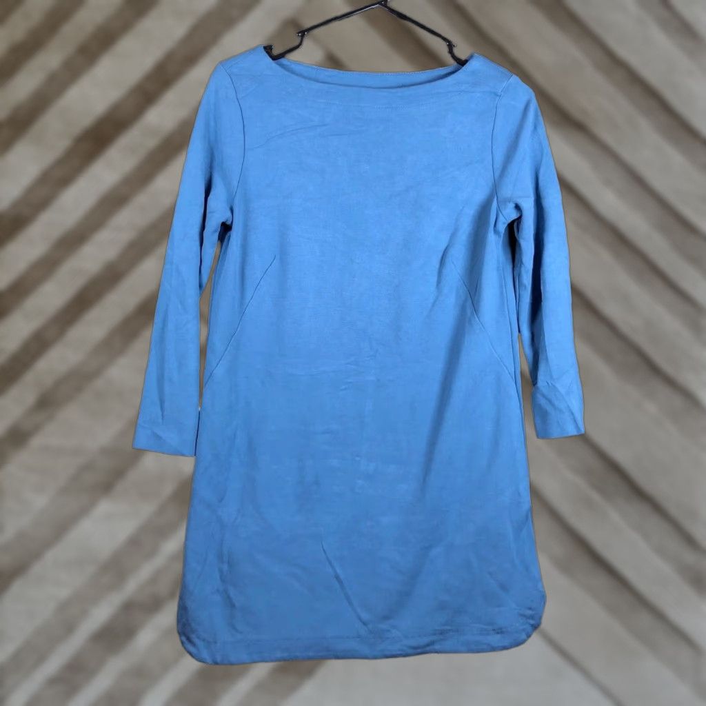 Vintage J Jill Sweater Dress Blue Ponte Long Sleeve Crew Neck XS Womens Knit Dress Counterpart Size XS / US 0-2 / IT 36-38 - 1 Thumbnail