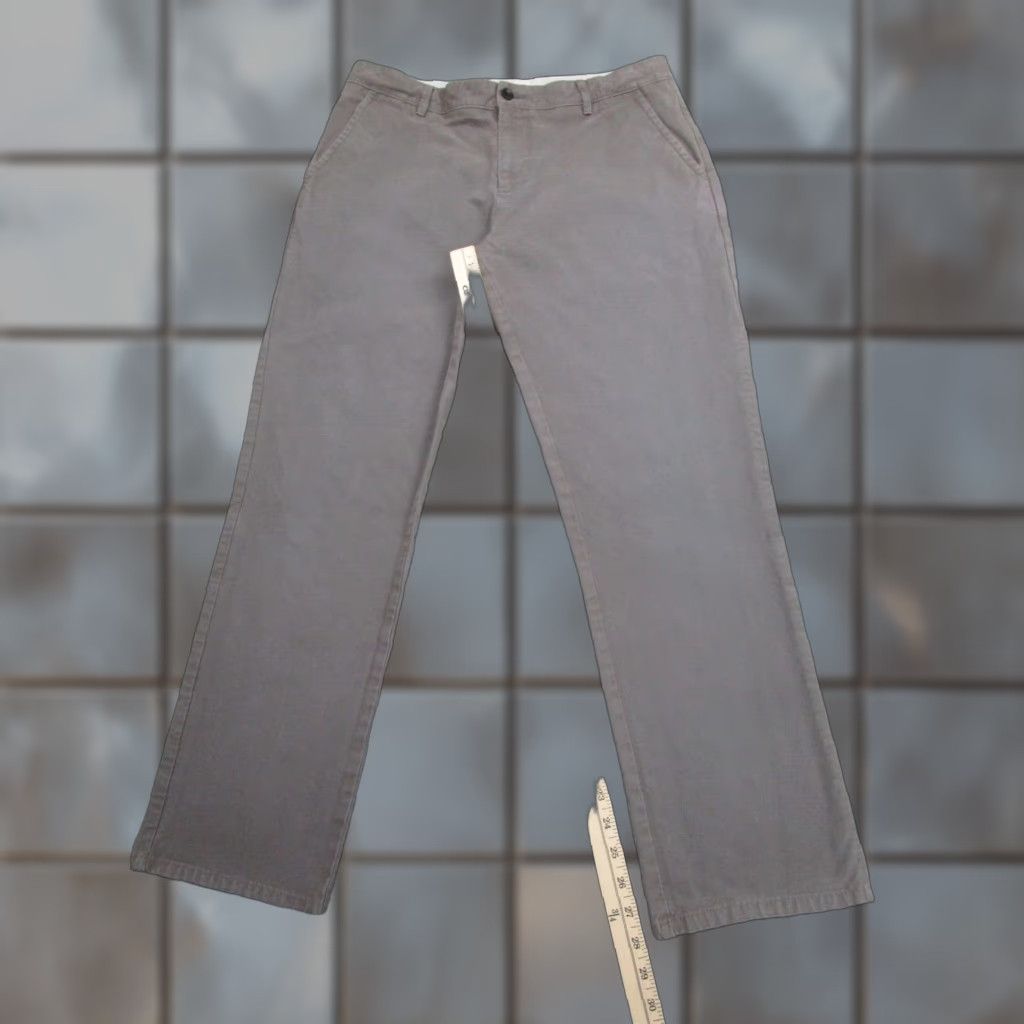 Apolis VINTAGE Apolis Men's Pants 33x30 Gray Canvas Chino Straight Fit Mid Rise Classic Style Size US 33 - 1 Thumbnail
