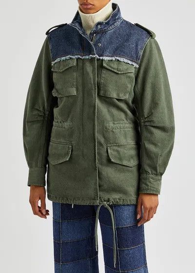 Chloe o1y0825 Denim Jacket in Military Green/Blue Size S / US 4 / IT 40 - 2 Thumbnail