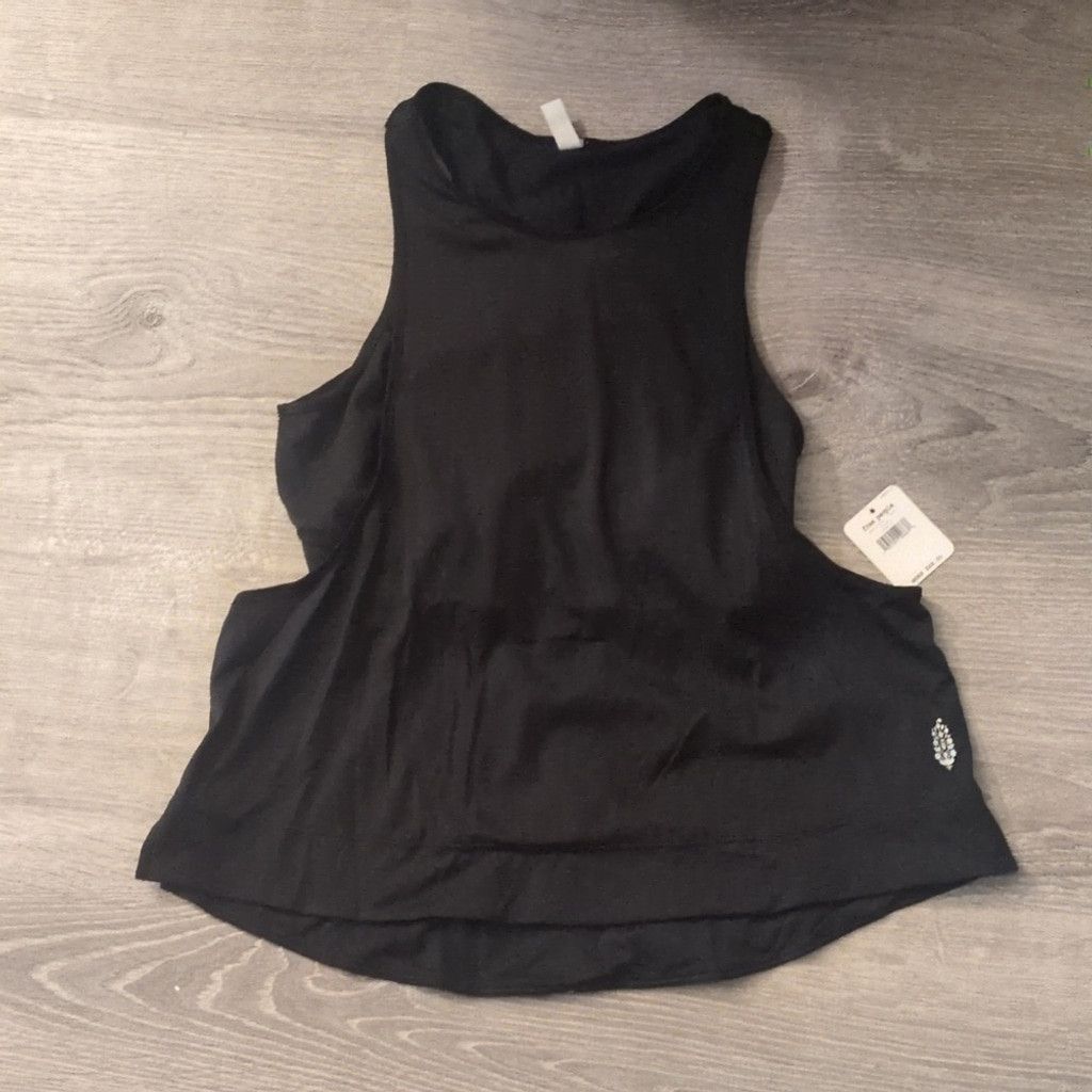 Free People Free people black rise to run cami size large Size S / US 4 / IT 40 - 1 Thumbnail