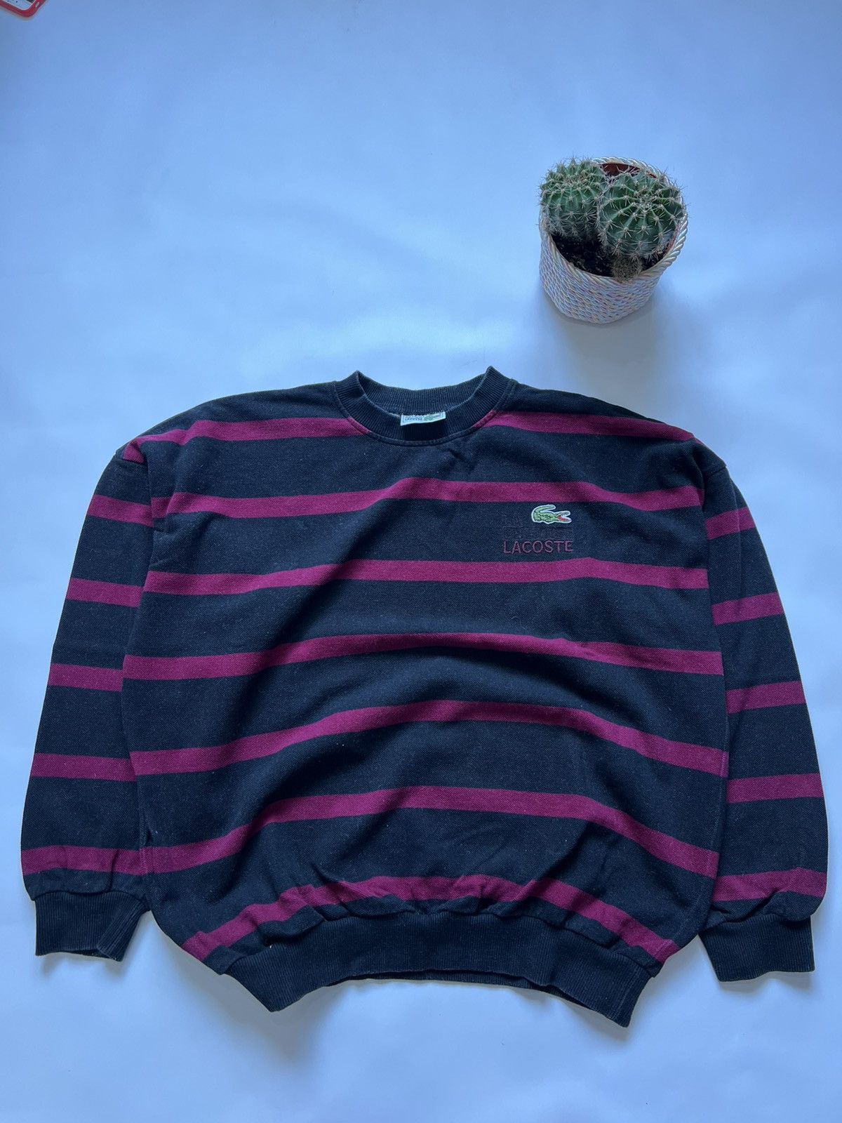 Lacoste Vintage Lacoste Sweater Striped Knit Baggy 90s Size US XL / EU 56 / 4 - 1 Thumbnail