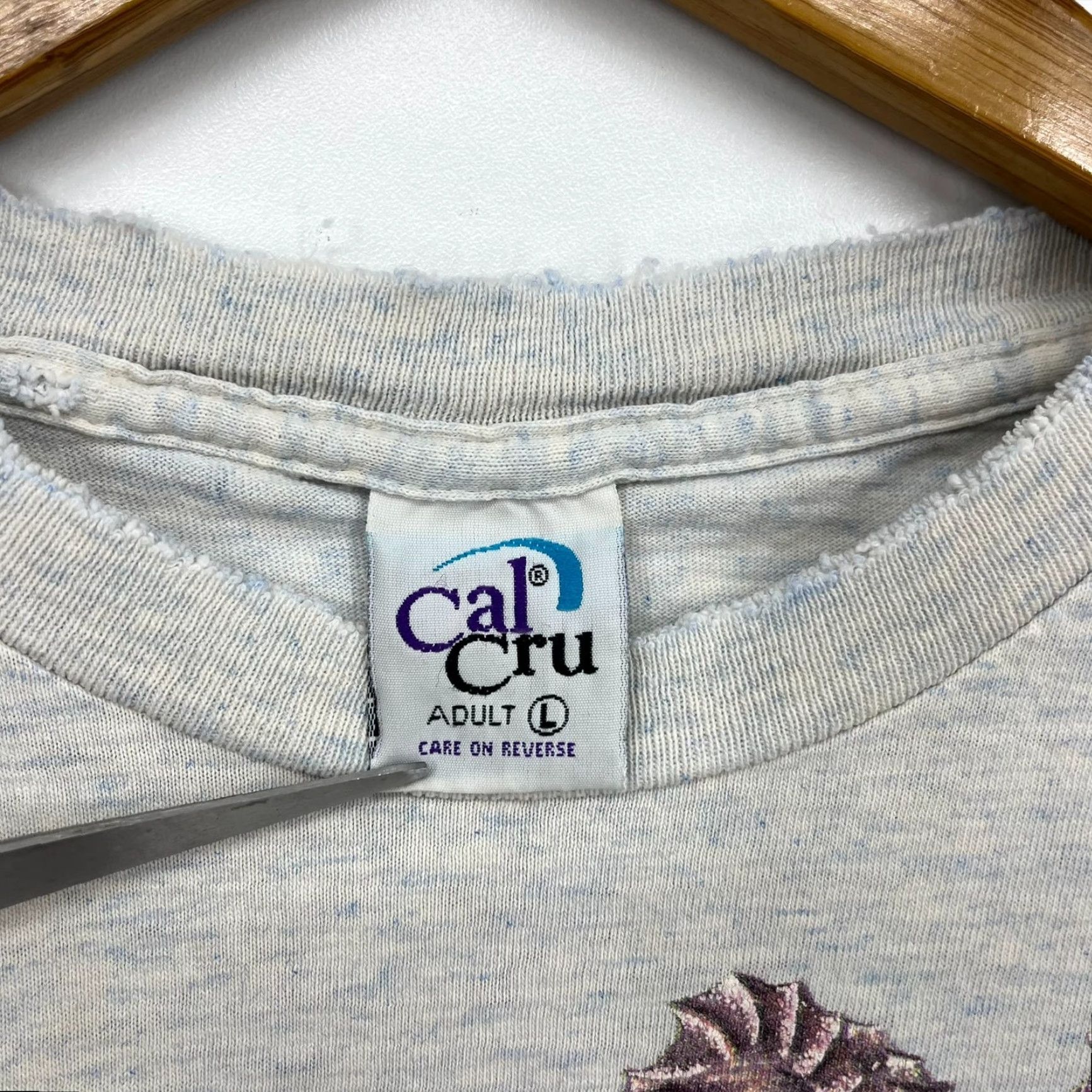 Vintage VINTAGE Cal Cru T-Shirt Jacksonville Beach Florida Gray Cotton Women's L Crew Neck Short Sleeve 1990s- Florida" Size L / US 10 / IT 46 - 4 Thumbnail