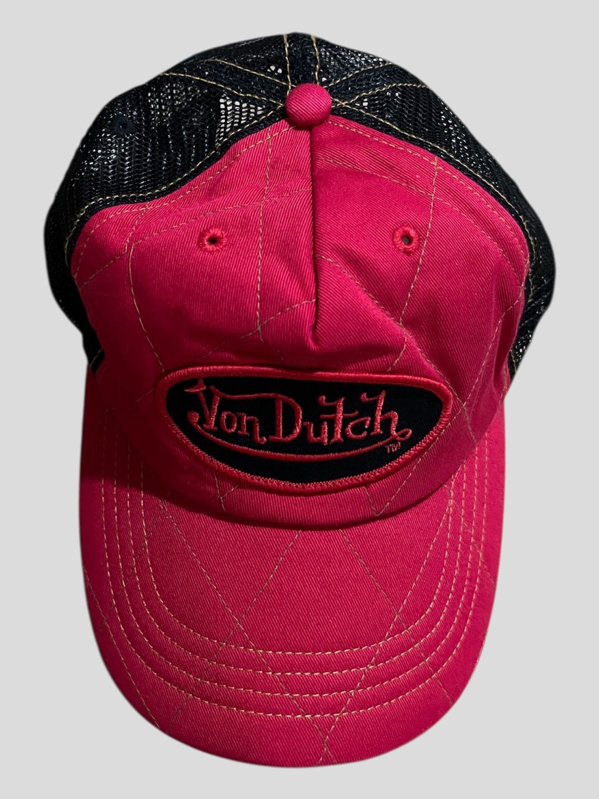 Von Dutch Y2K Von Dutch Patch Logo Quilted Mesh Trucker Cap Hat Size ONE SIZE - 1 Thumbnail