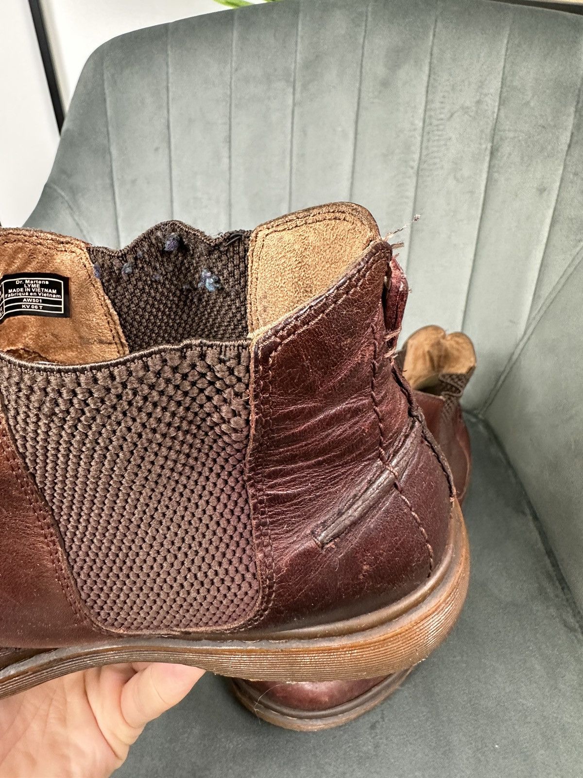 Dr. Martens × Vintage Dr. Martens Lyme Chelsea Boots Leather Men’s Brown 42 Size 9 Size US 9 / EU 42 - 19 Thumbnail