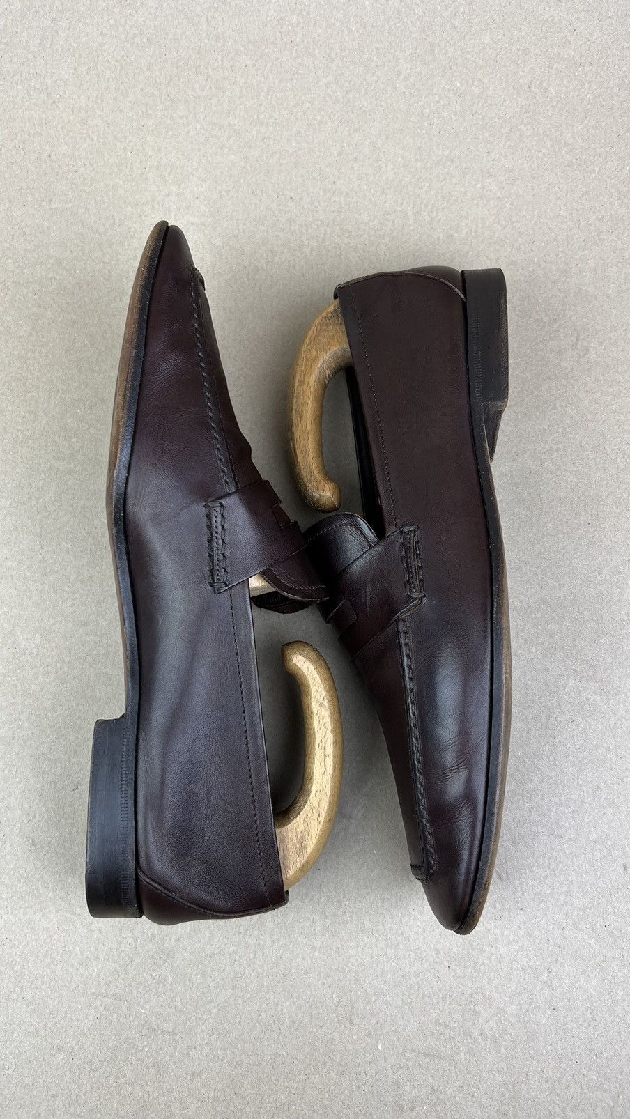 Prada PRADA Loafers Leather Penny Shoes Dark Brown Men's Size US 7.5 / EU 40-41 - 9 Thumbnail