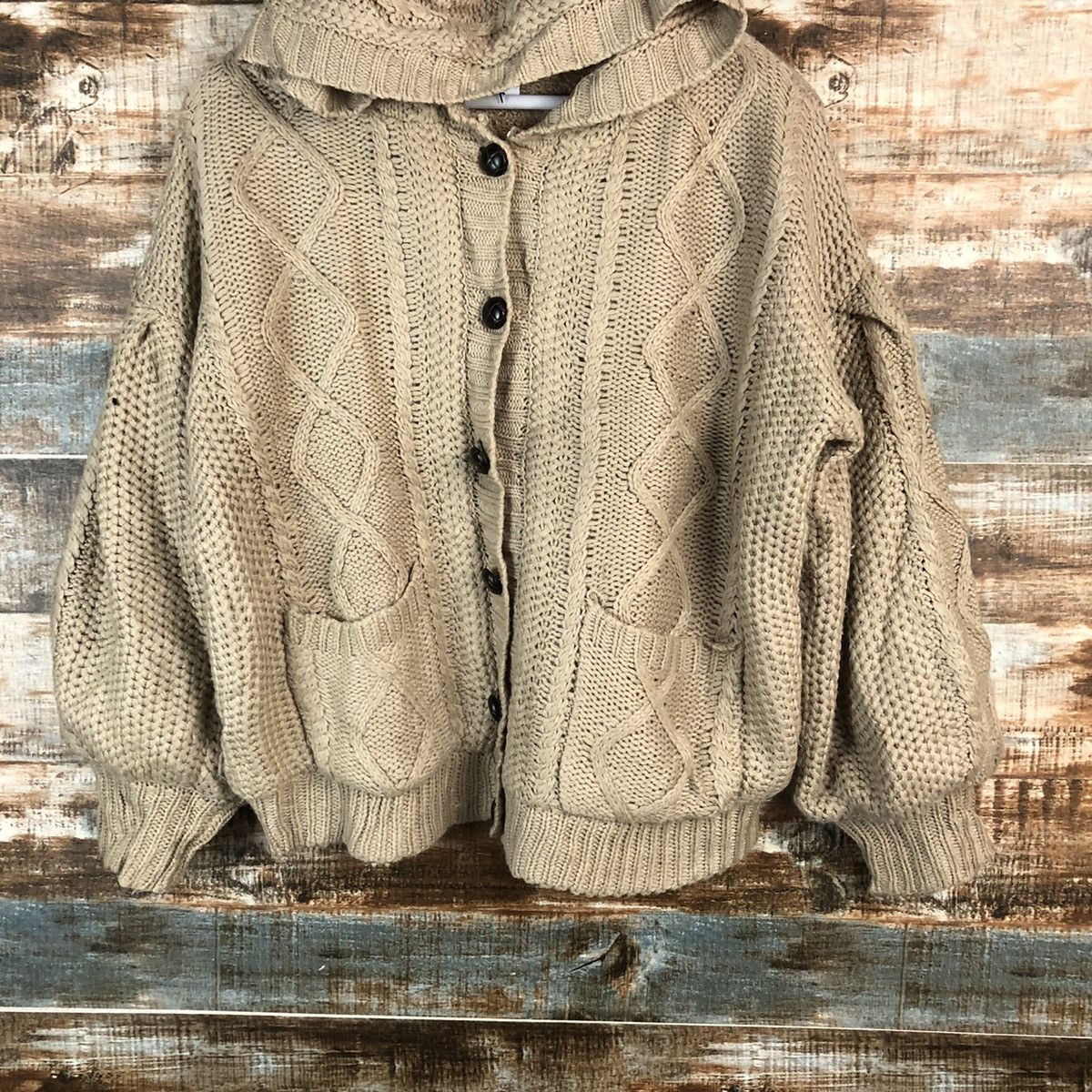 Homespun Knitwear × Japanese Brand Apres Jour Brown Knitwear Hoodie #A2405 Size L / US 10 / IT 46 - 3 Thumbnail