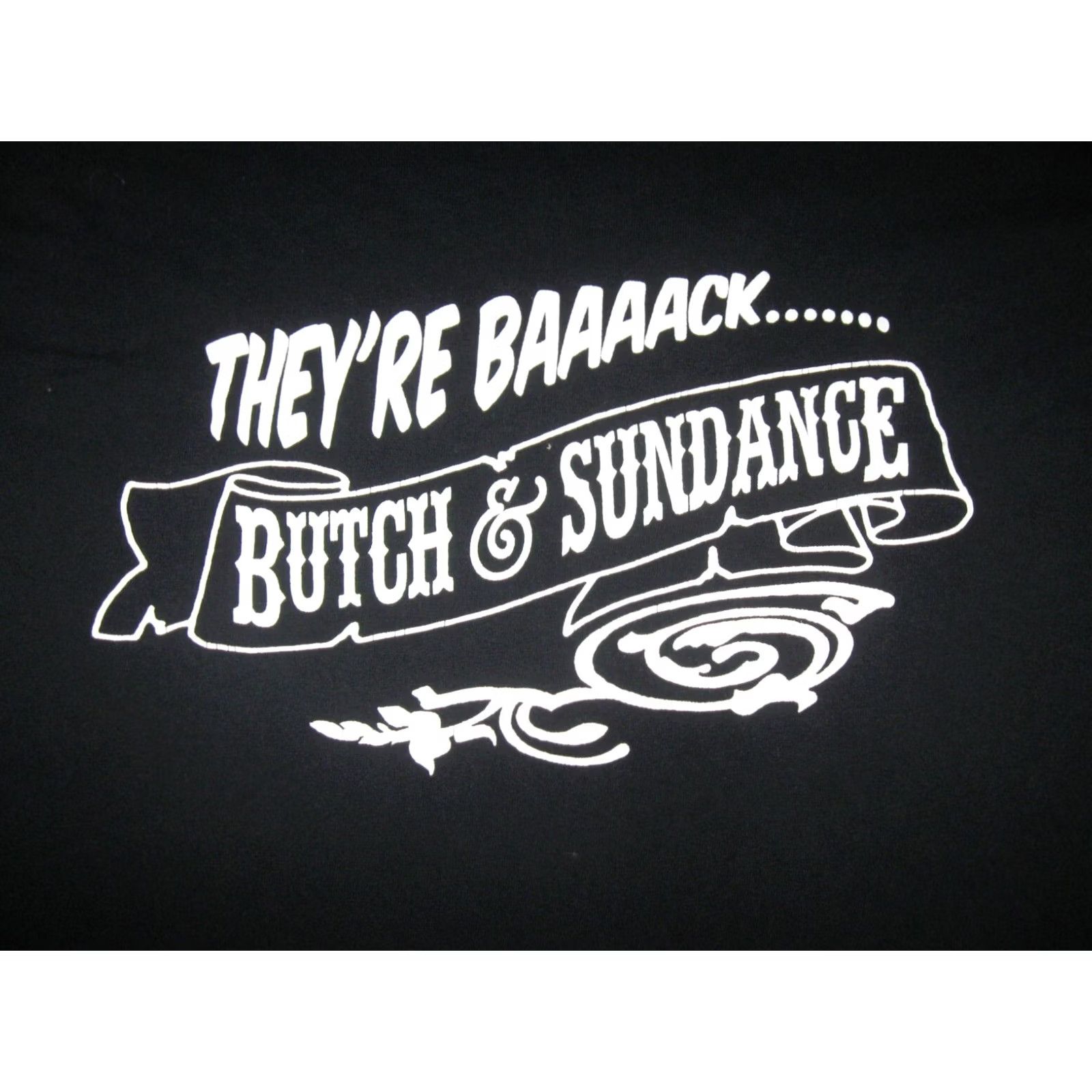 Gildan BUTCH & SUNDANCE They're Back T Shirt Men 2XL Black Gildan Cotton Graphic Print Logo Rock Music 2010s Mens Size US XXL / EU 58 / 5 - 4 Thumbnail