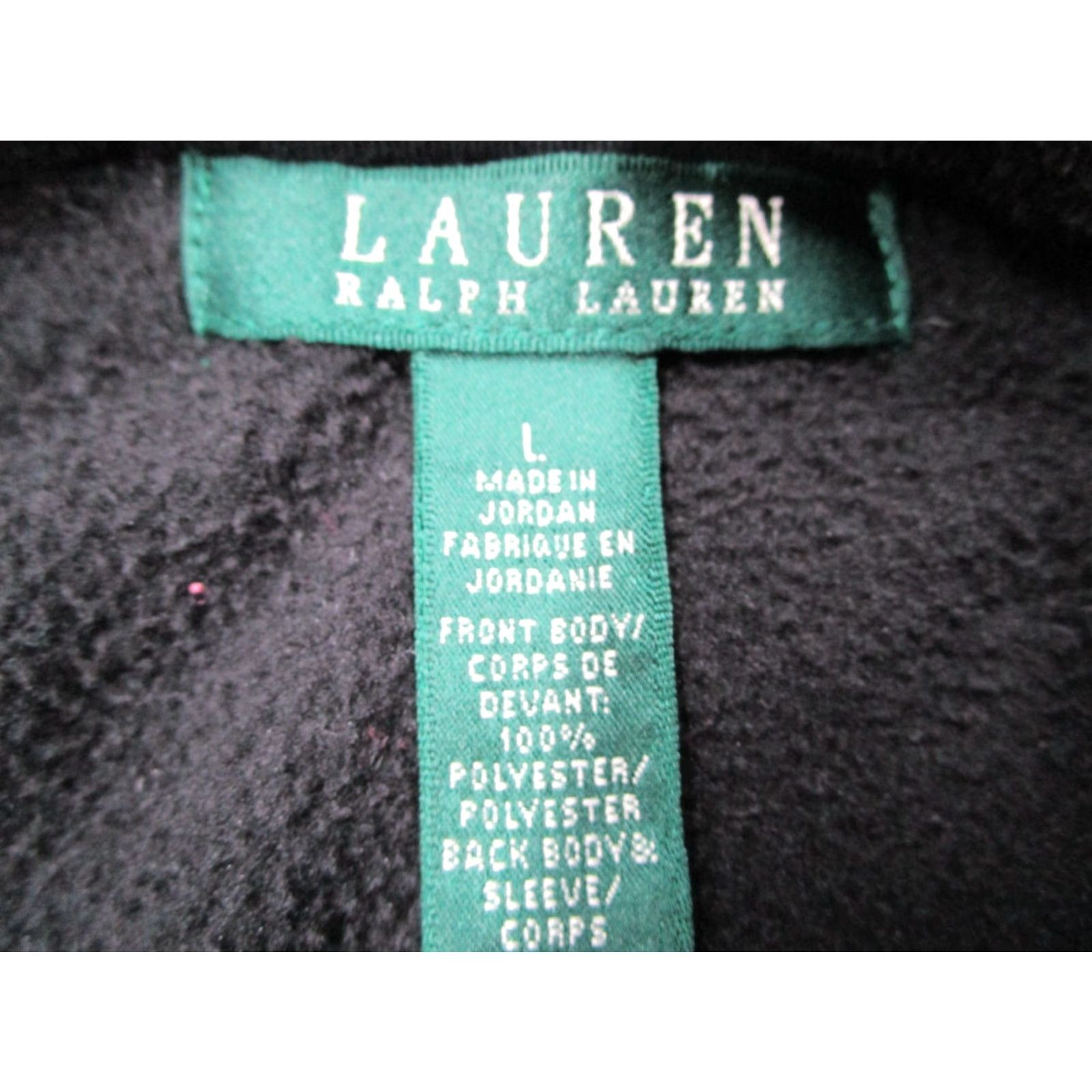 Ralph Lauren LAUREN RALPH LAUREN Jacket Women Large Black Fleece Puffer Full Zip Aztec Size L / US 10 / IT 46 - 3 Thumbnail