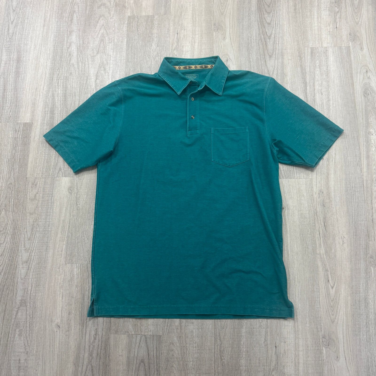 Pendleton Pendleton Polo Shirt Men's Extra Large XL Teal Solid Size US XL / EU 56 / 4 - 1 Thumbnail