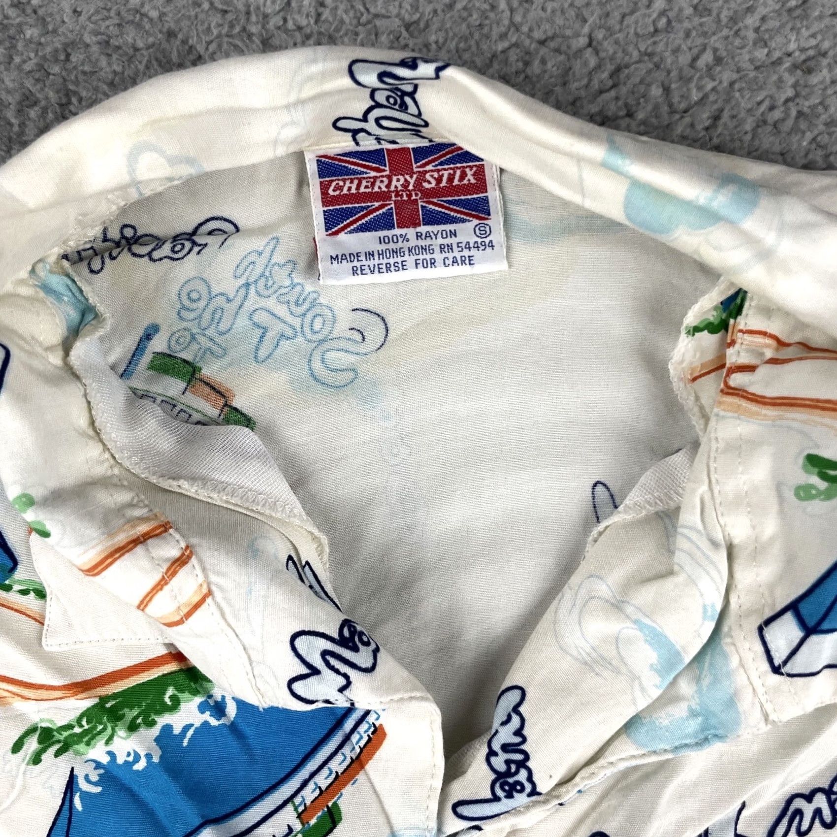 Vintage VTG Cherry Stix Ltd Button-Up Shirt XS White Travel Casual Womens Short Sleeve Collared Size XS / US 0-2 / IT 36-38 - 3 Thumbnail
