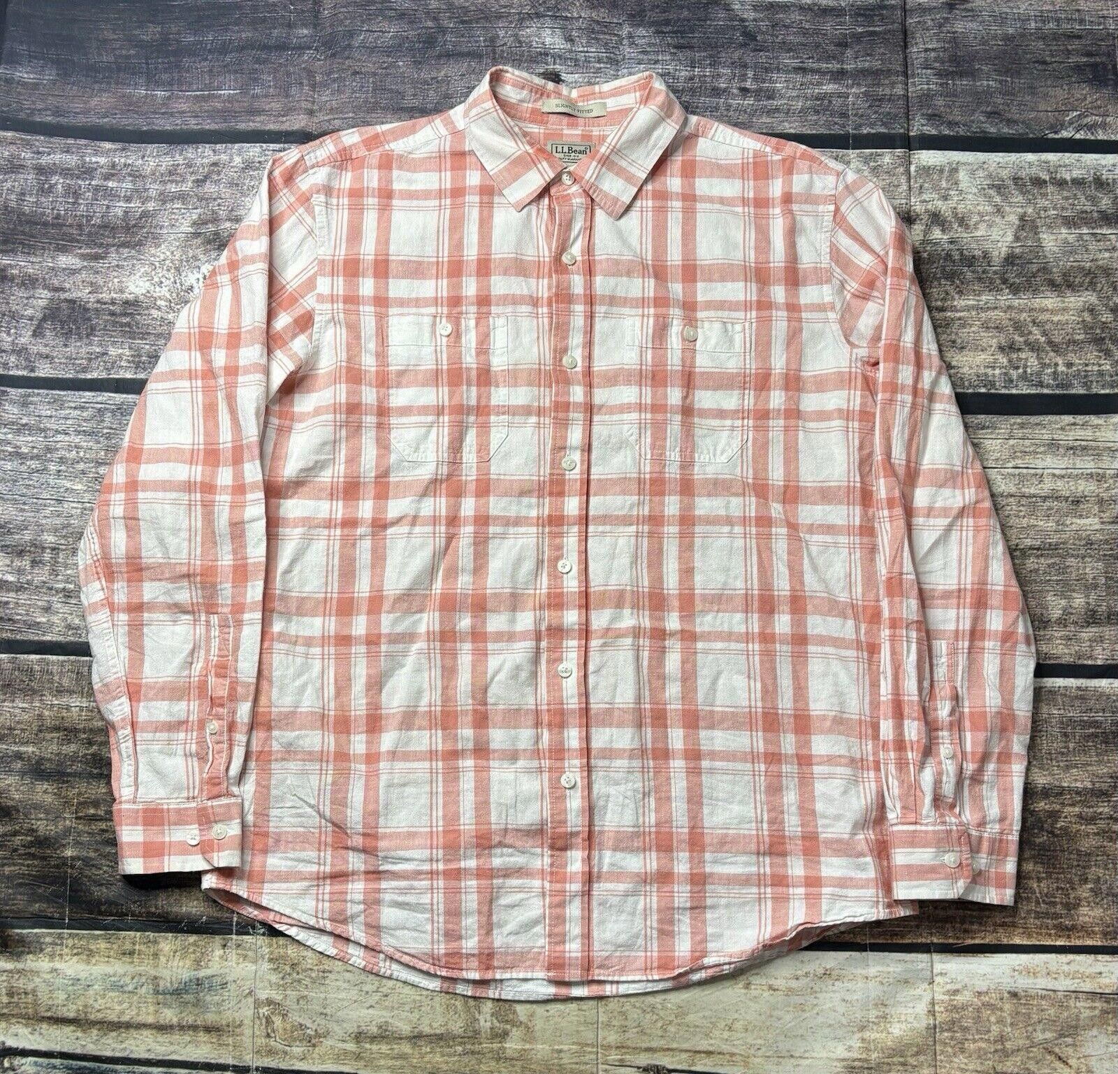 L.L. Bean LL Bean Shirt Men's Large Linen Cotton Plaid Button Pockets Size US L / EU 52-54 / 3 - 1 Thumbnail