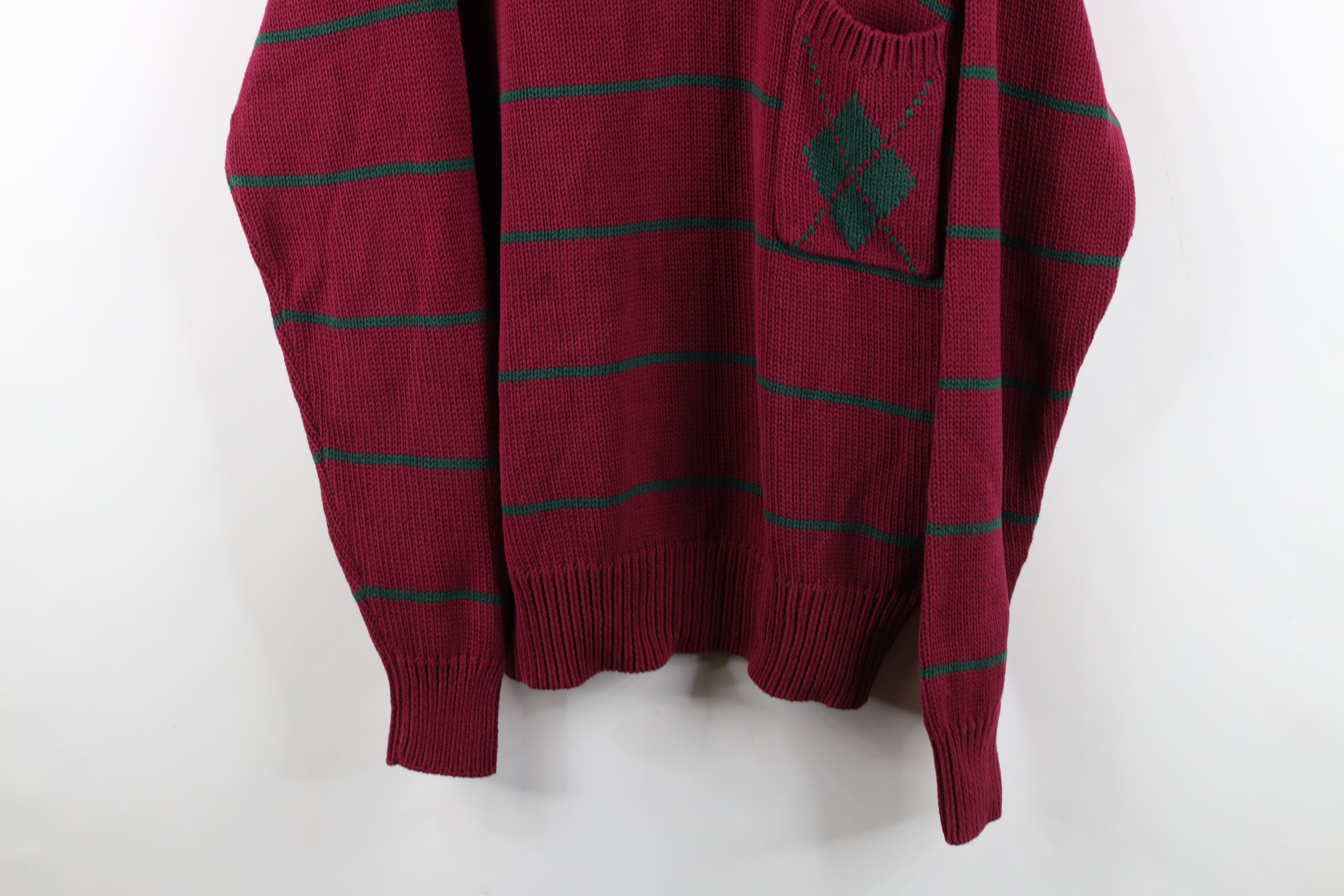 Vintage Vintage 70s Streetwear Argyle Diamond Knit Collared Sweater Size US M / EU 48-50 / 2 - 3 Thumbnail