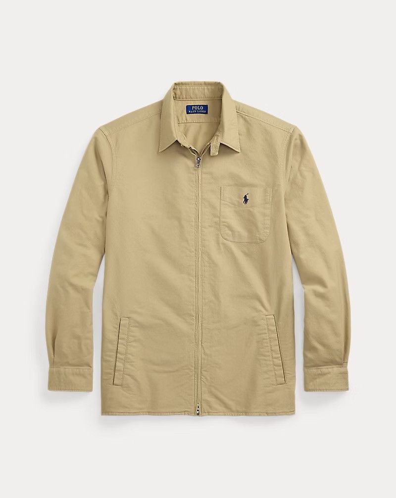 Polo Ralph Lauren Polo Ralph Lauren Garment-Dyed Oxford Overshirt Tan Sz Large Size US L / EU 52-54 / 3 - 5 Thumbnail