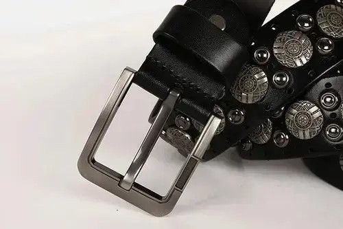 Other Metal Rivet Cowboy Belt Genuine Leather Cowskin Size ONE SIZE - 2 Thumbnail