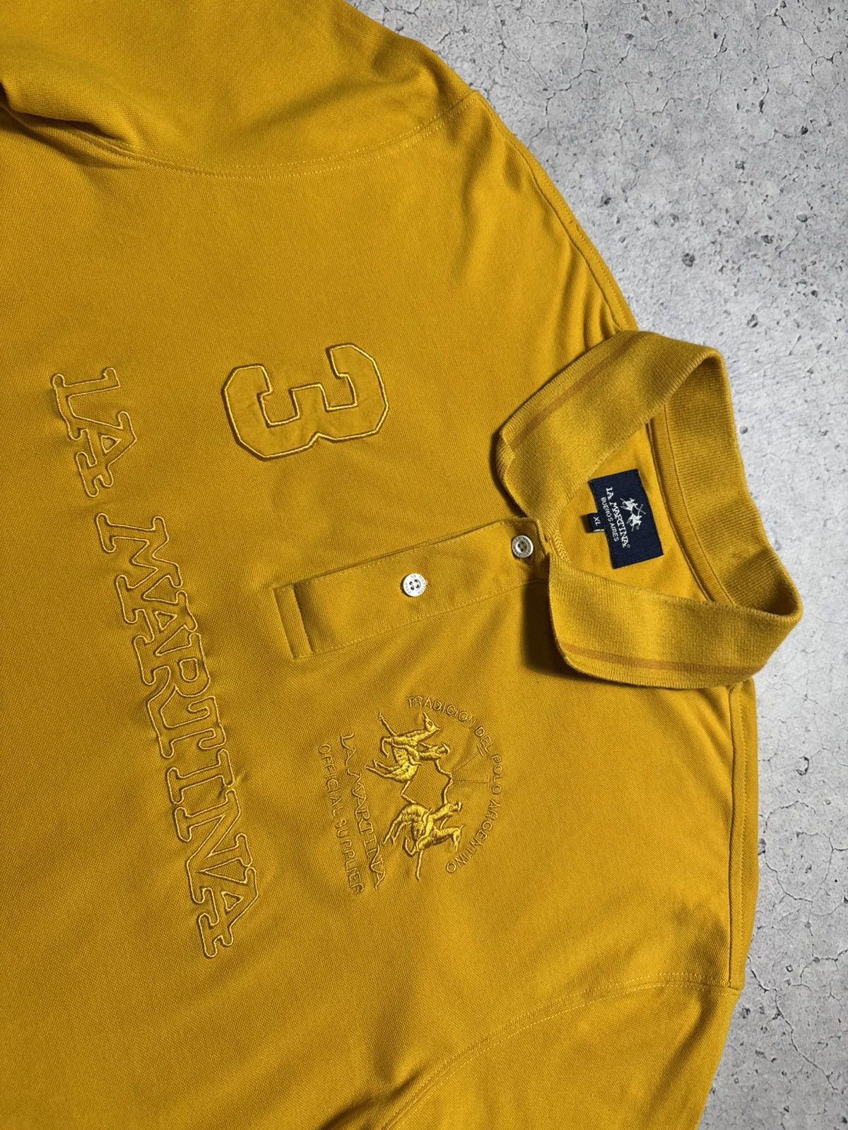 La Martina La Martina Big Logo #3 Polo Shirt Size XL Yellow Size US XL / EU 56 / 4 - 7 Thumbnail