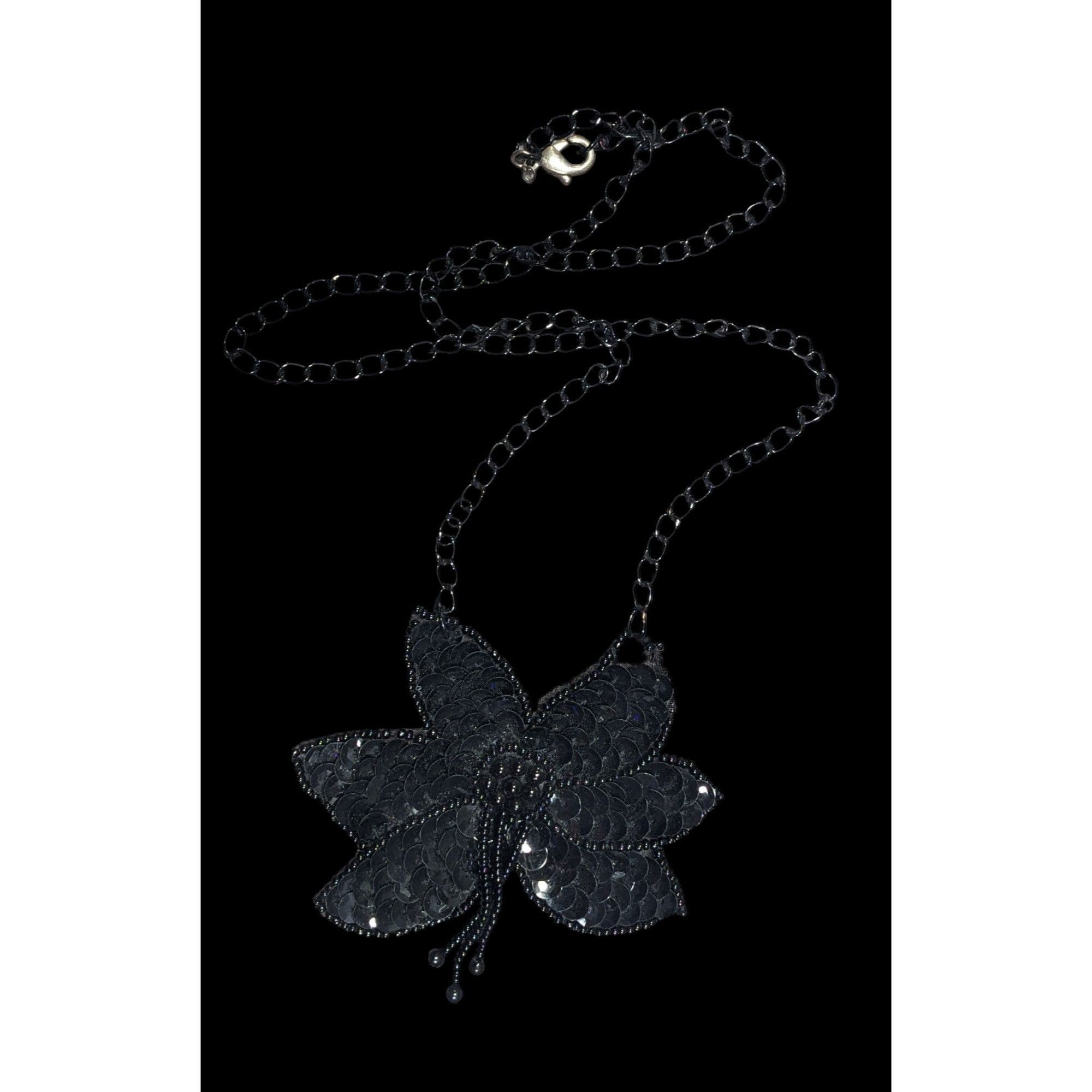 Other Gothic Floral Beaded Sequin Pendant Necklace Size ONE SIZE - 7 Thumbnail