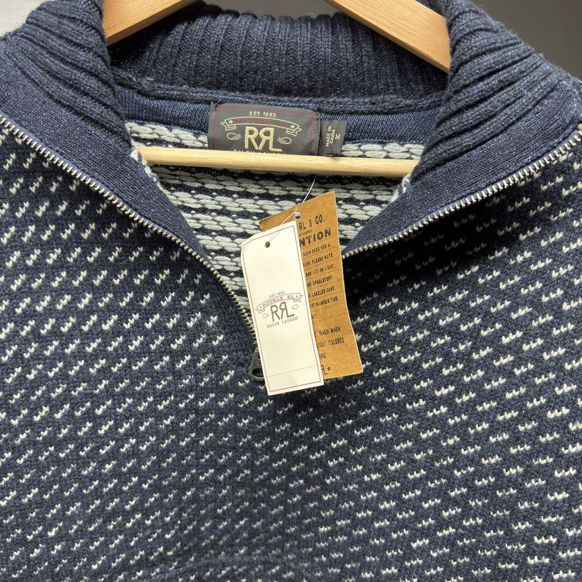 RRL Ralph Lauren RRL Half Zip Wool Jacquard Knit Sweater Sample Size US M / EU 48-50 / 2 - 6 Thumbnail