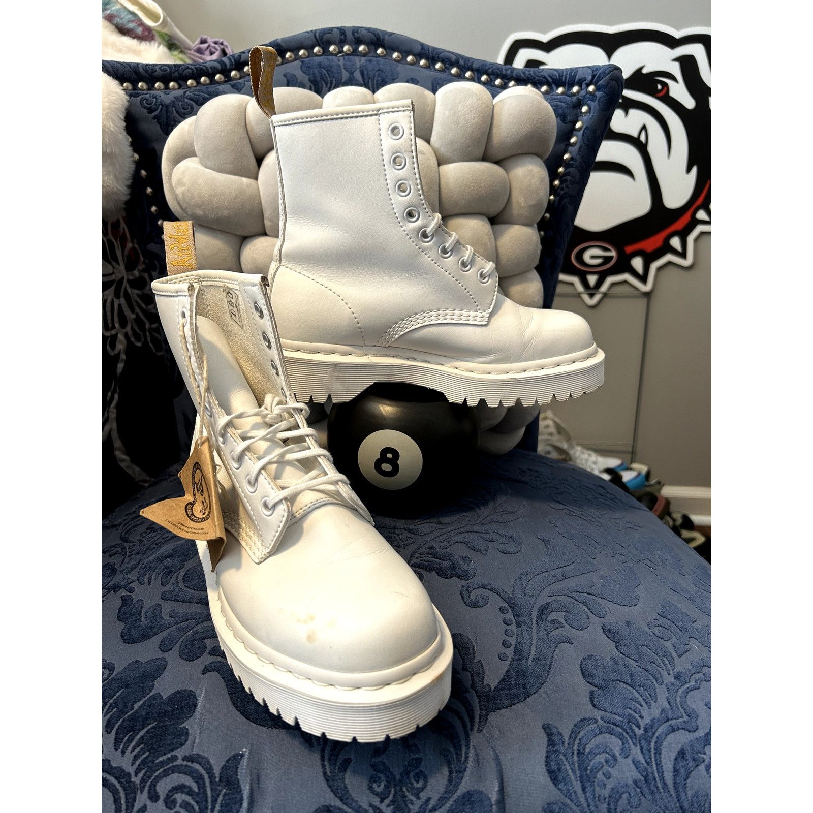 Dr. Martens Dr Martens White Pascal Boots with White Soles Size 7/EU 38 Size US 7 / IT 37 - 1 Thumbnail