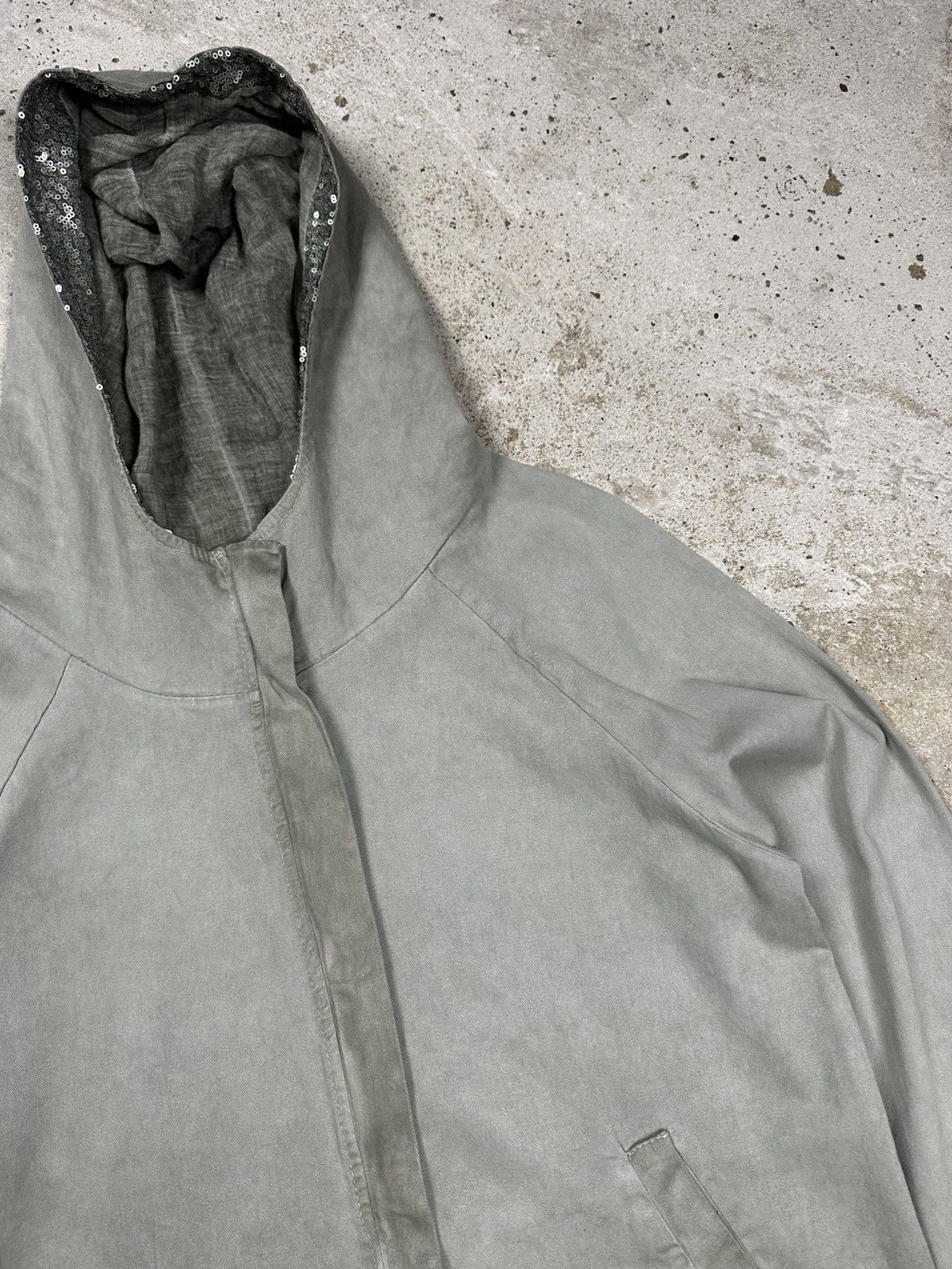 Other Vintage Y2K Grey/Khaki Faded Hooded Full Zip Jacket Archive Size US M / EU 48-50 / 2 - 6 Thumbnail