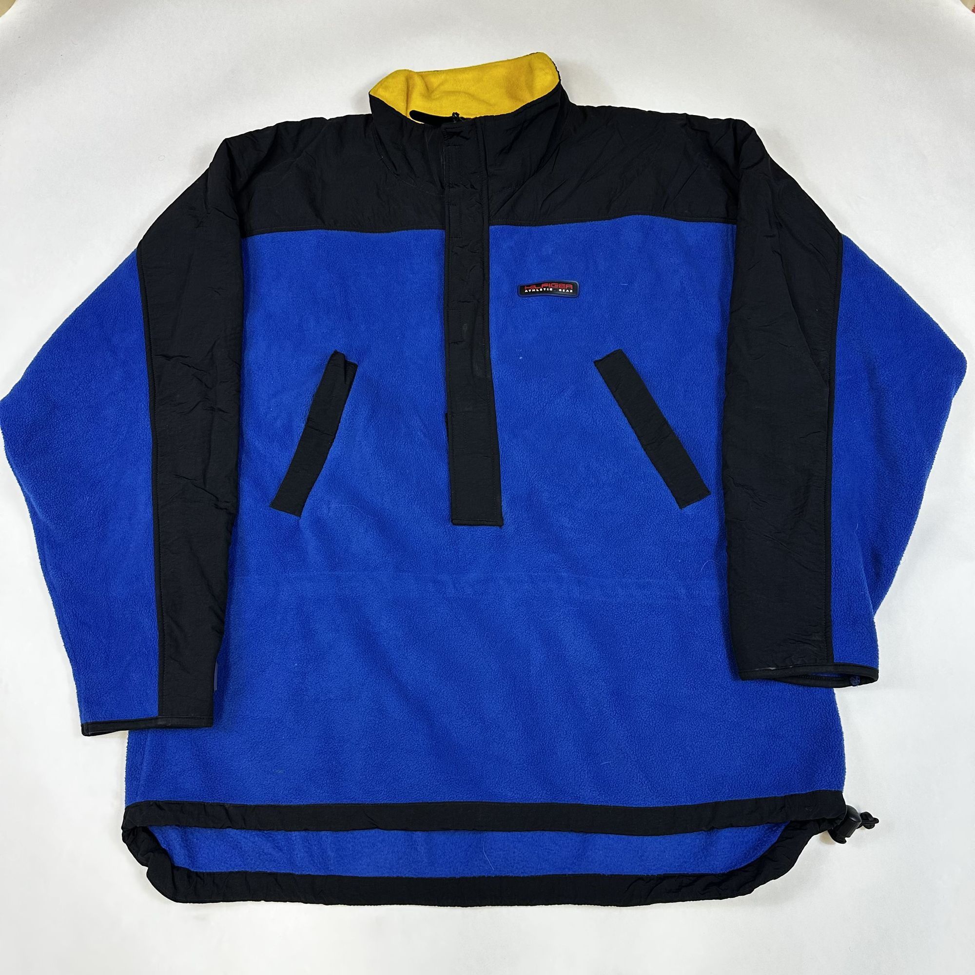 Tommy Hilfiger Vintage Tommy Hilfiger Mens Blue & Black Fleece Pullover Jac Size US L / EU 52-54 / 3 - 1 Thumbnail