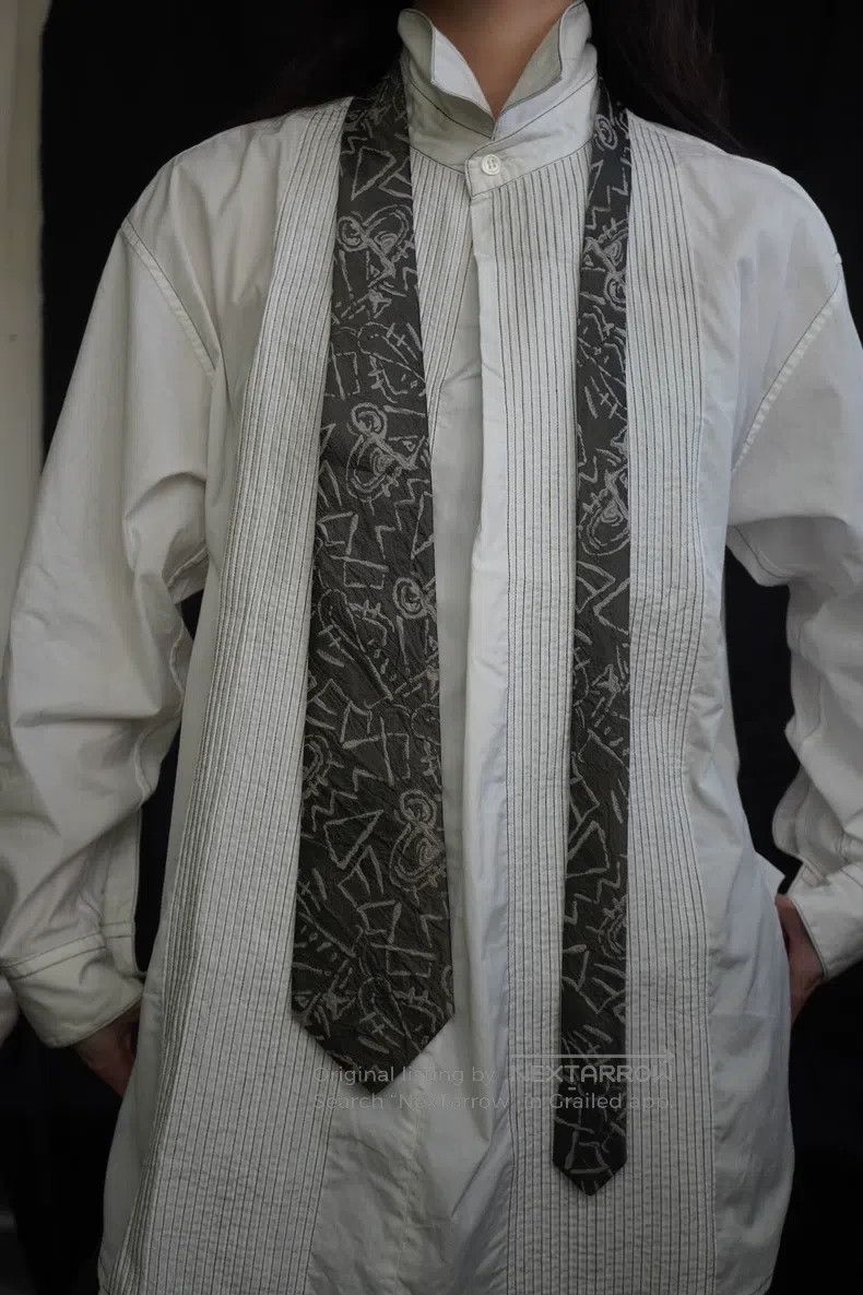 Issey Miyake Issey Miyake Silk Geometric Pattern Tie Size ONE SIZE - 3 Thumbnail